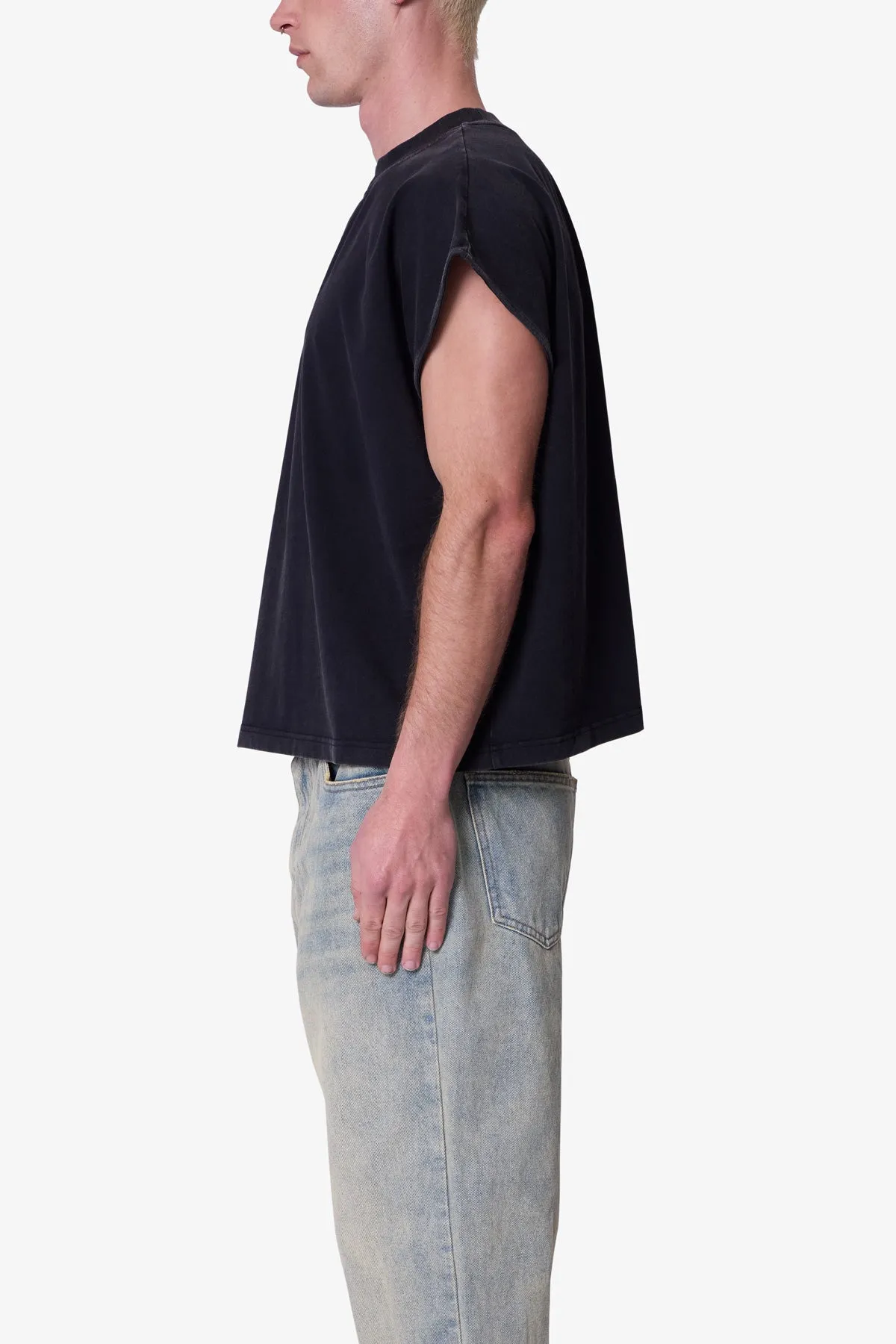 Washed Boxy Tank - Washed Black sold by MNML product image thumbnail 4