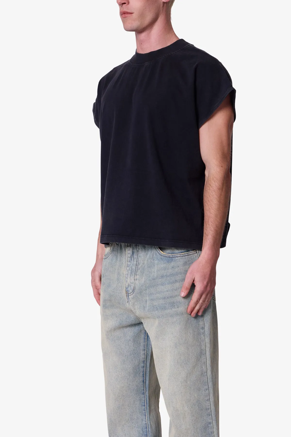 Washed Boxy Tank - Washed Black sold by MNML product image thumbnail 3