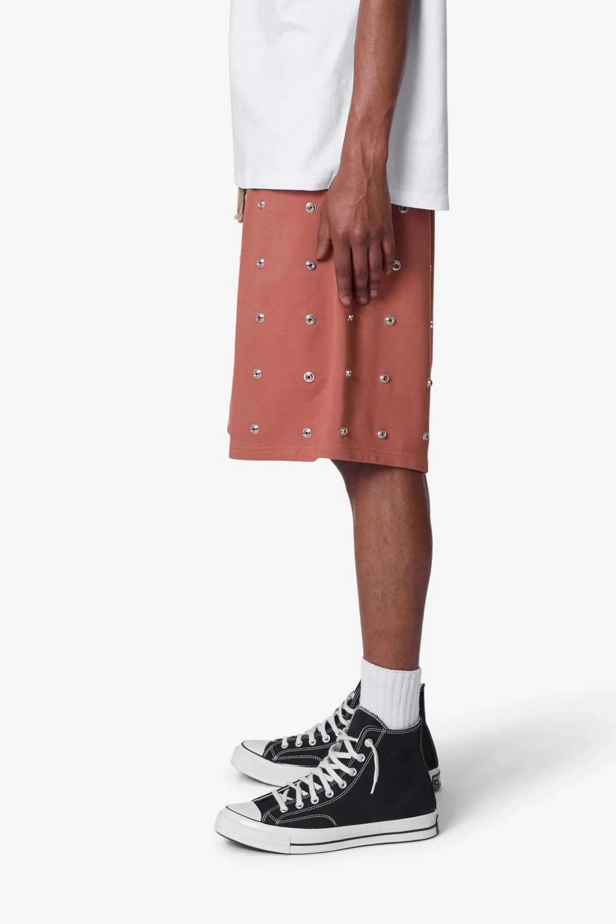 All Over Button Shorts - Rust sold by MNML product image thumbnail 4