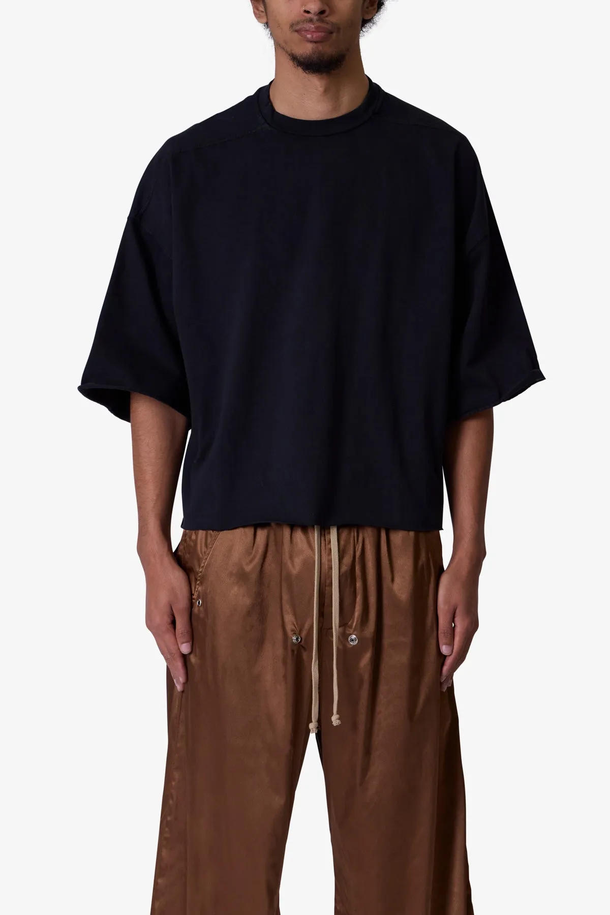 Oversized Raw Hem Tee - Washed Black sold by MNML