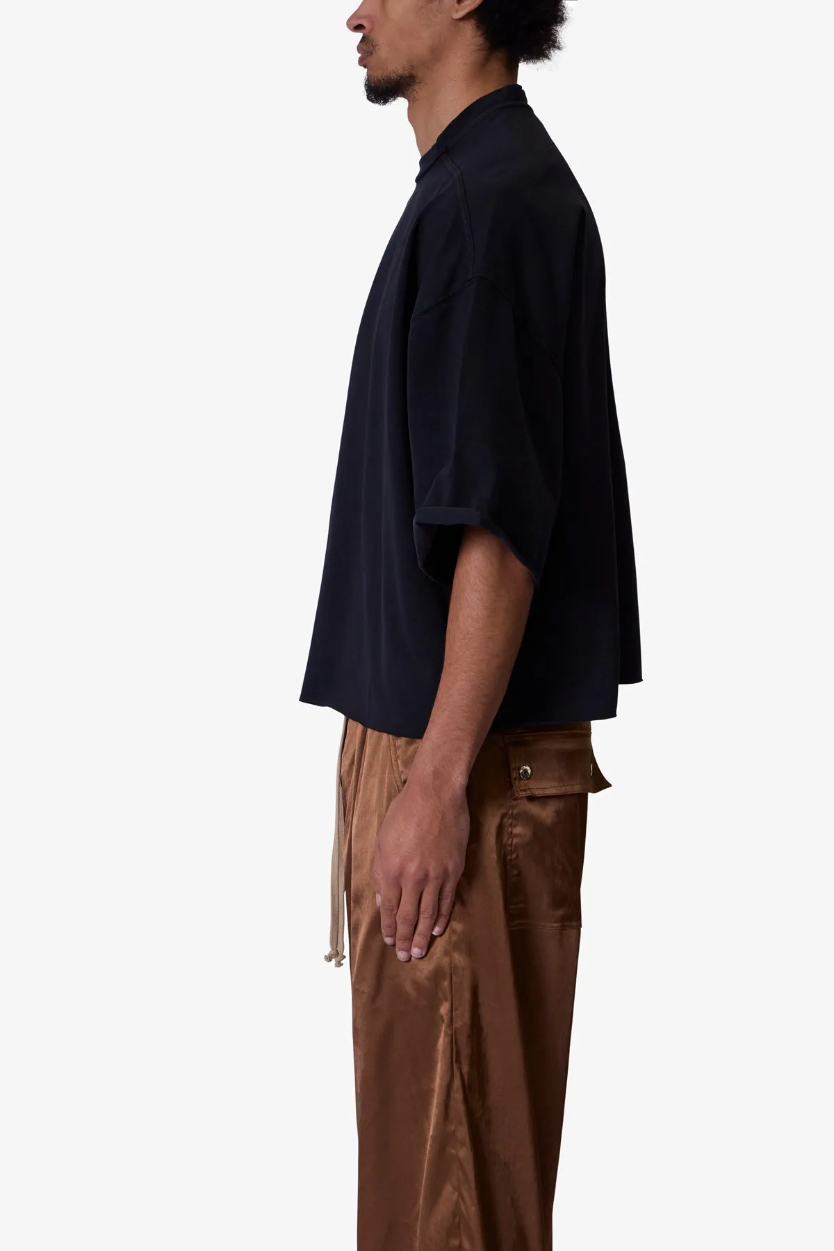 Oversized Raw Hem Tee - Washed Black sold by MNML product image thumbnail 4