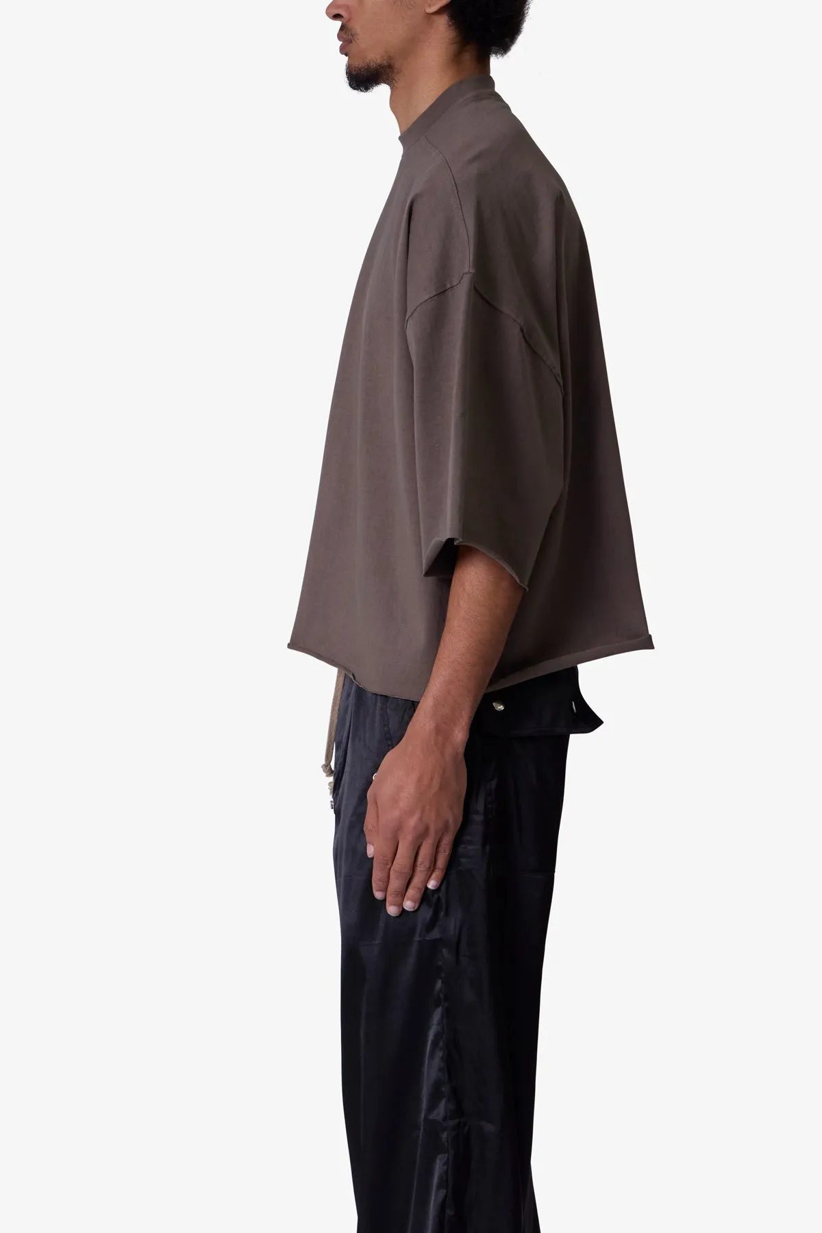 Oversized Raw Hem Tee - Muddy Grey sold by MNML product image thumbnail 4