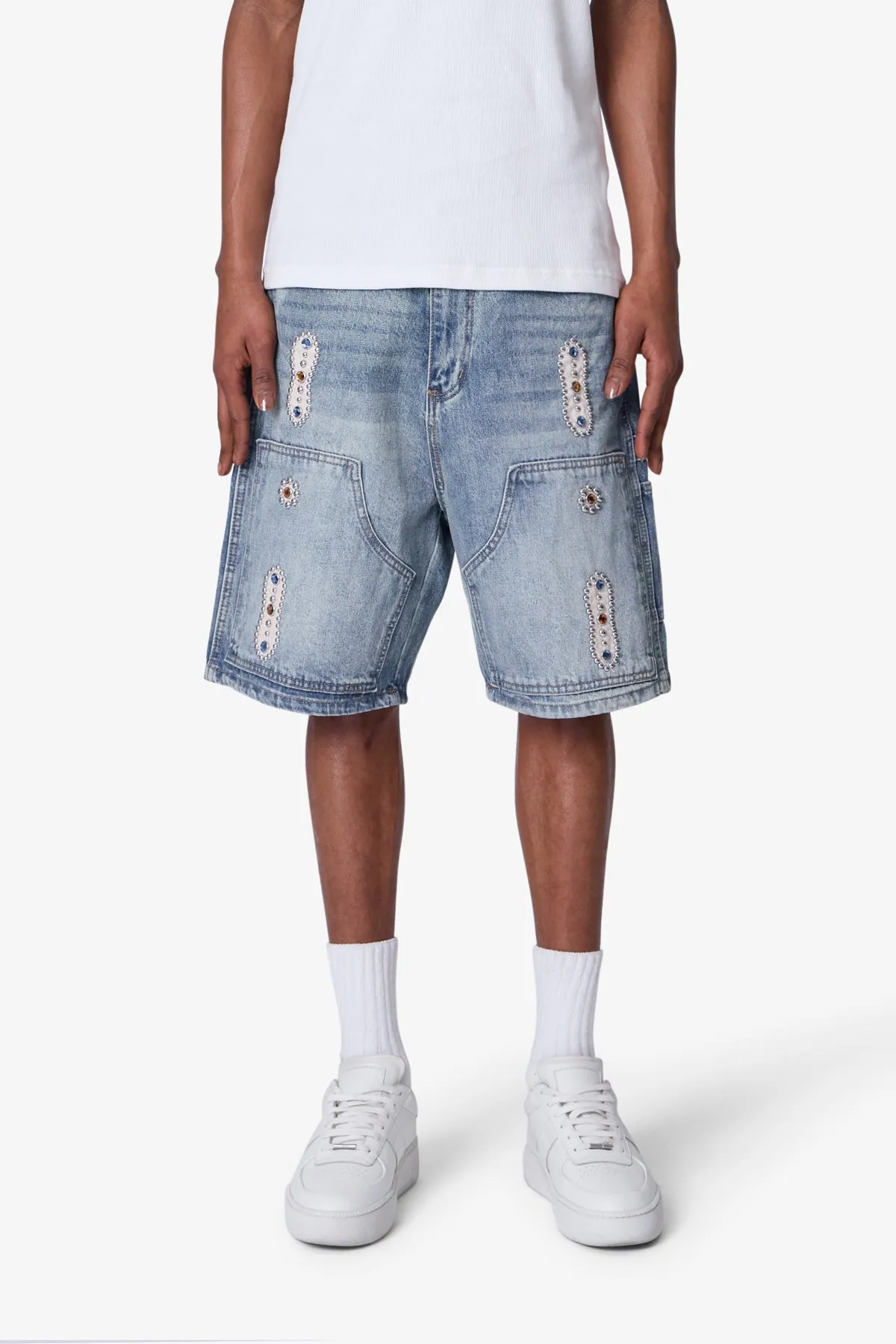 Western Jewel Denim Shorts - Blue sold by MNML