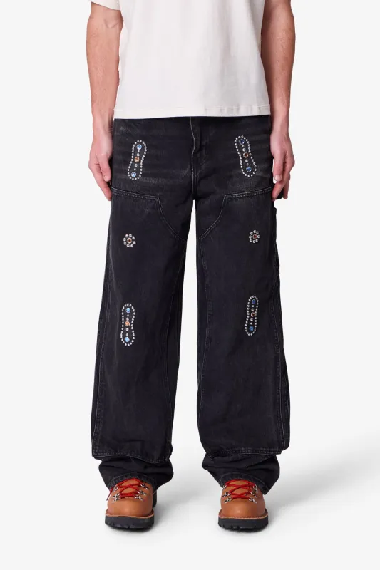 V734 Western Jewel Denim - Washed Black sold by MNML