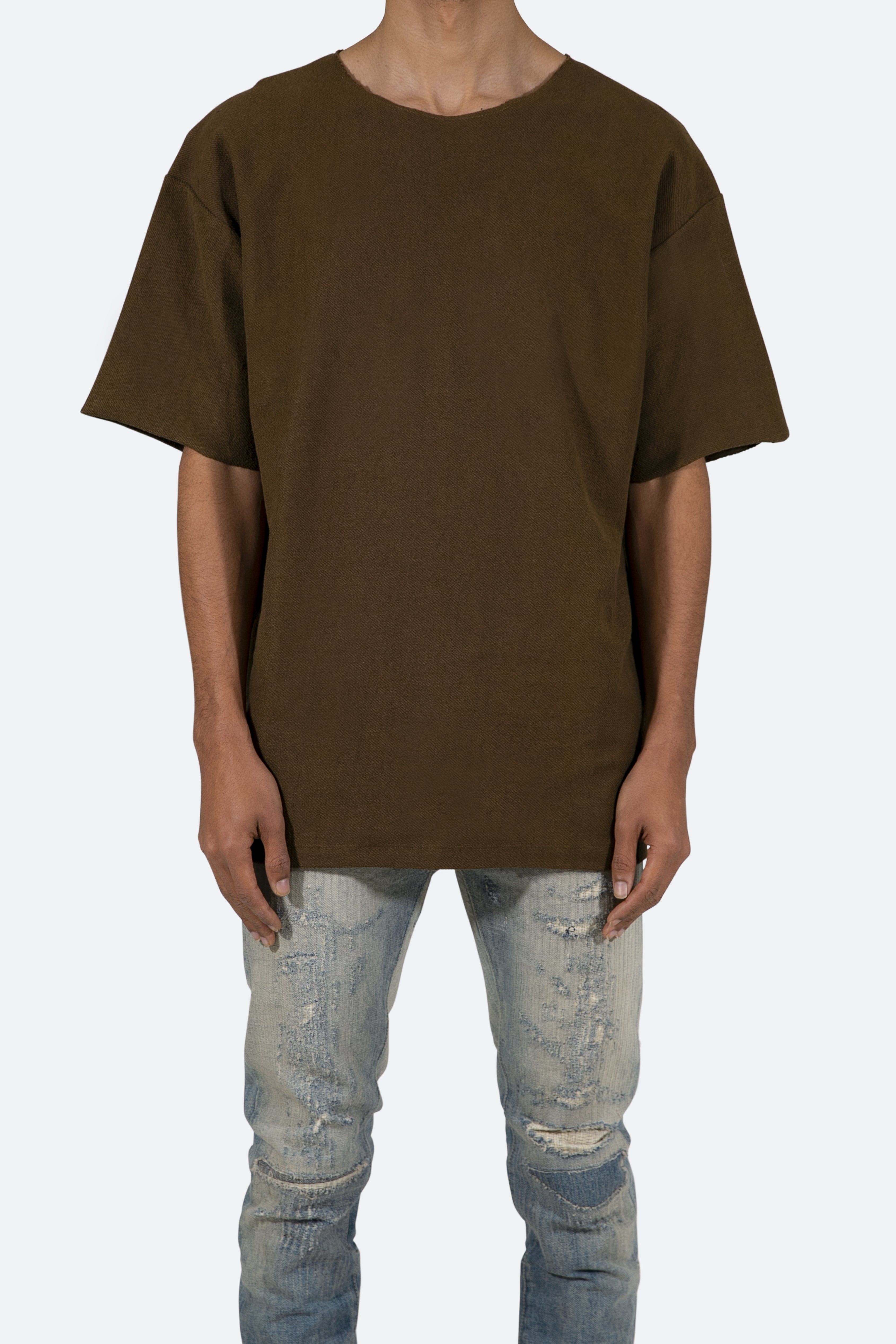 Reverse Terry Tee - Brown sold by MNML