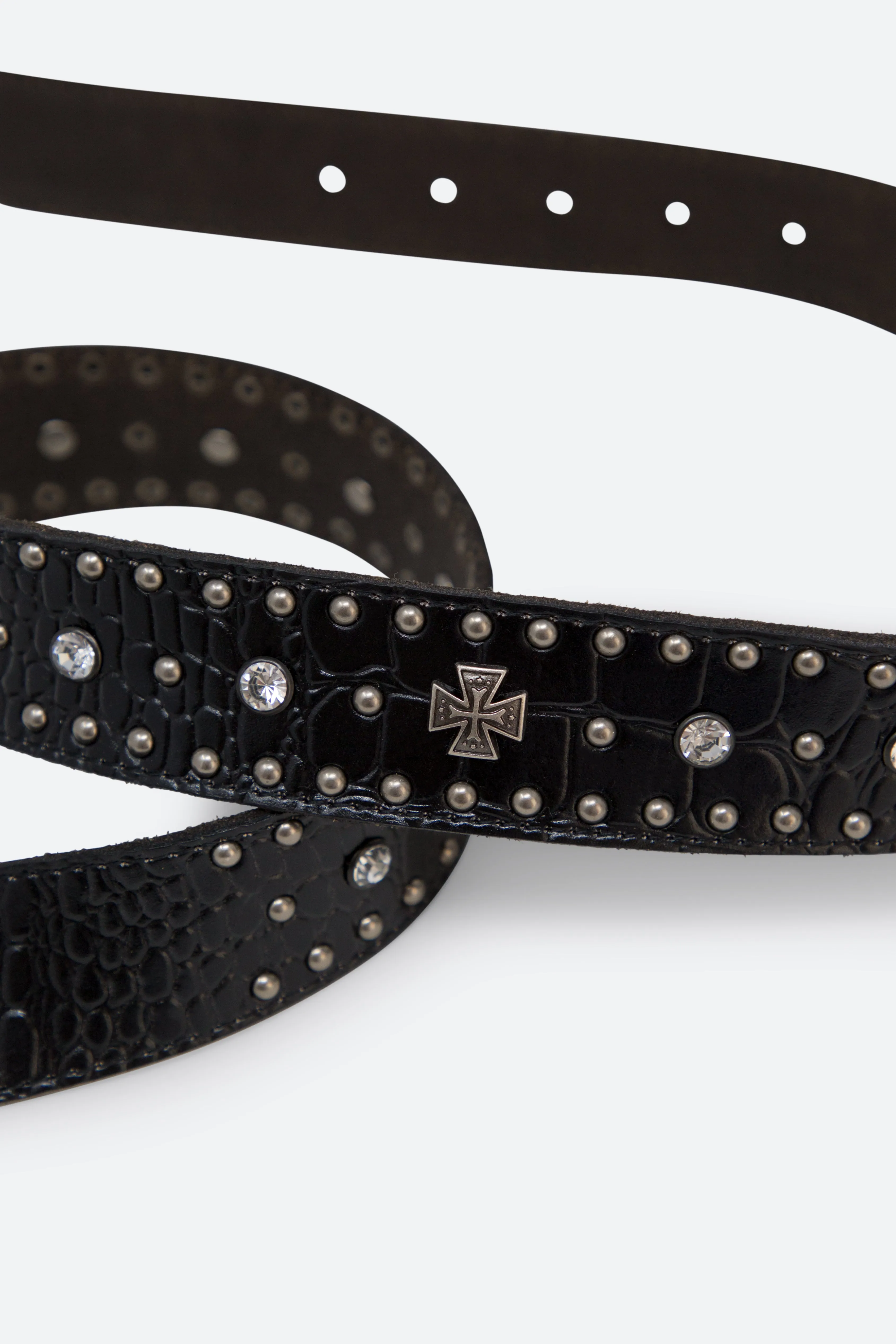 Metal Cross Studded Belt - Black sold by MNML product image thumbnail 4