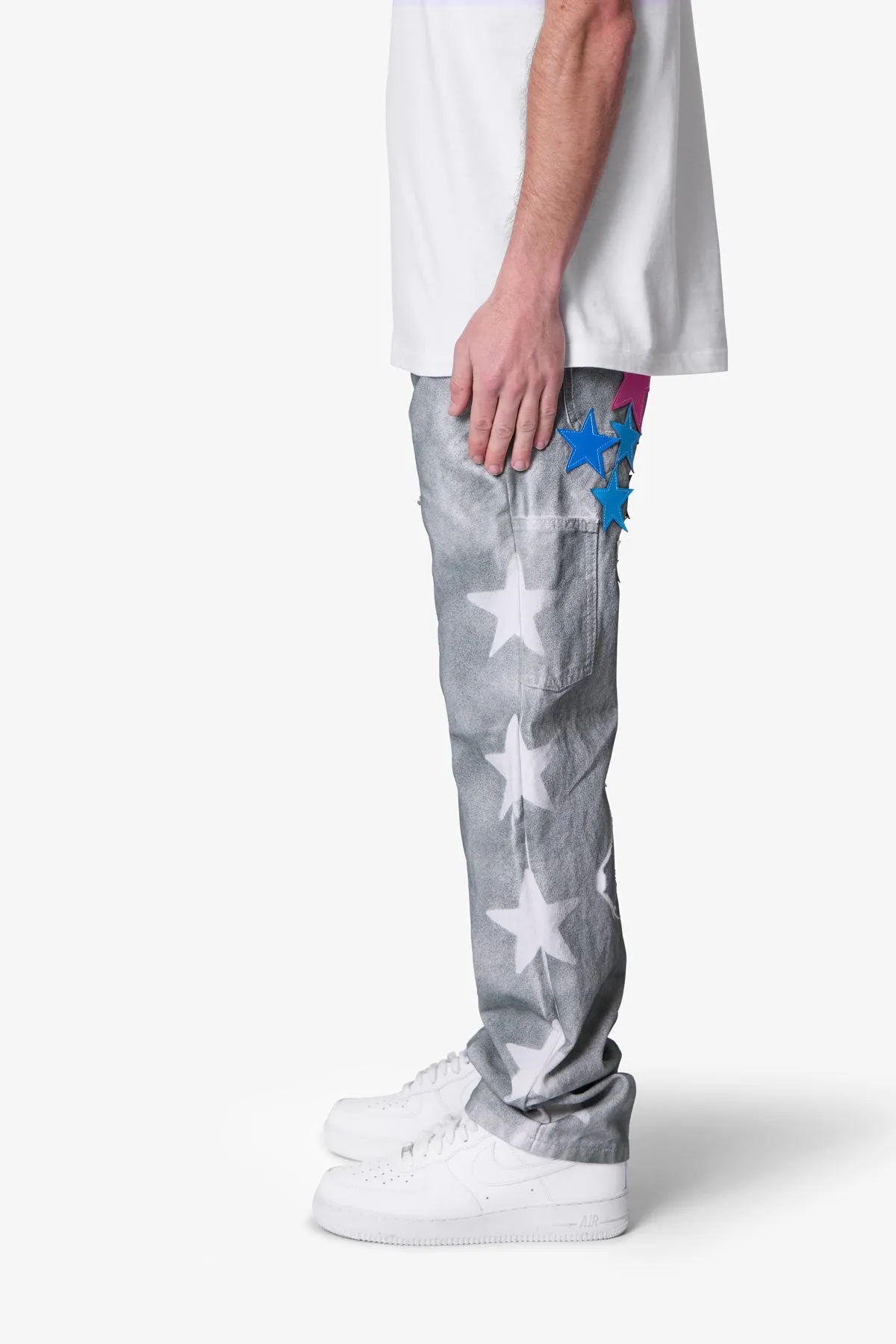 V720 Dirty Star Mailbag Denim - White sold by MNML product image thumbnail 4