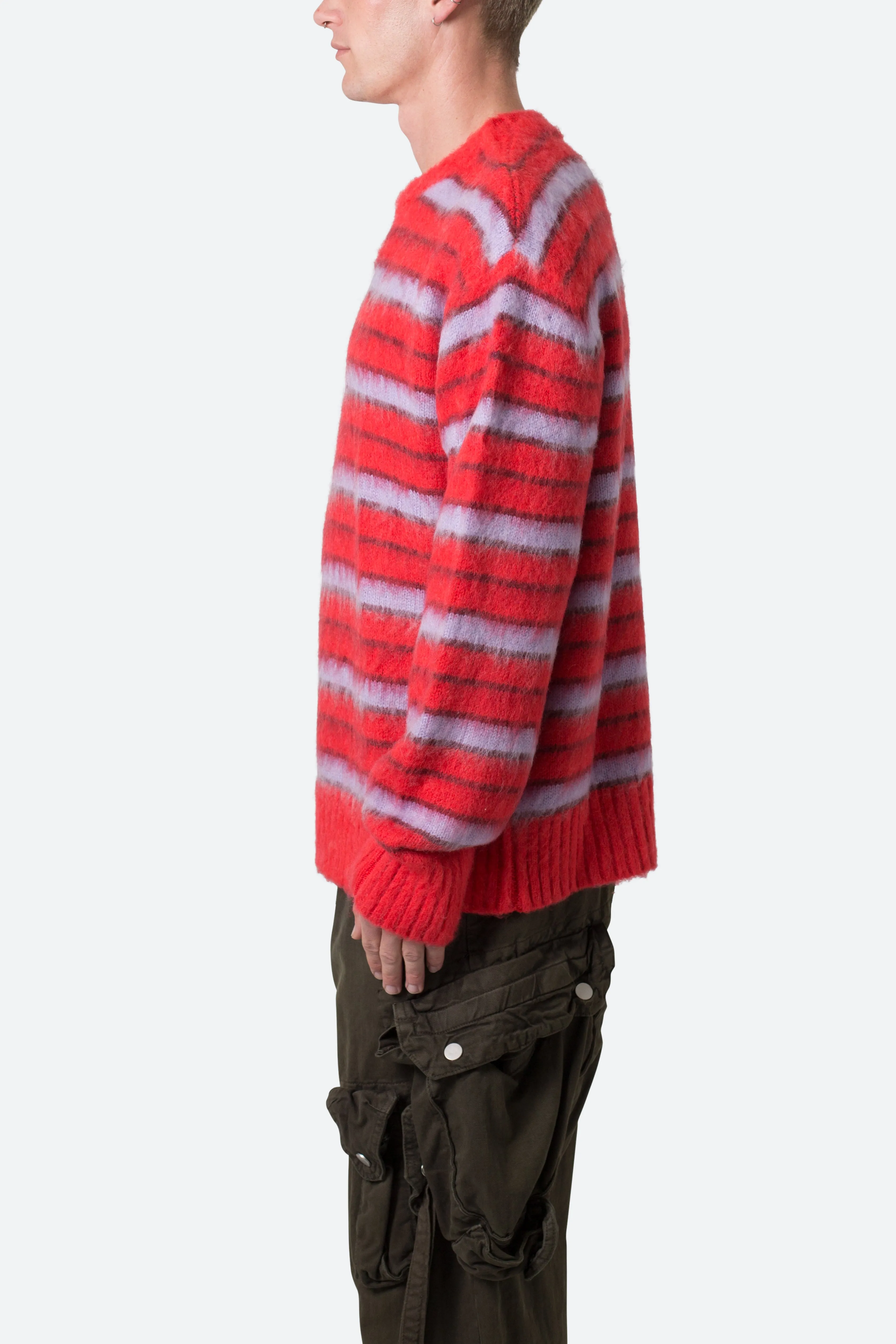 Striped Mohair Sweater - Red sold by MNML product image thumbnail 4