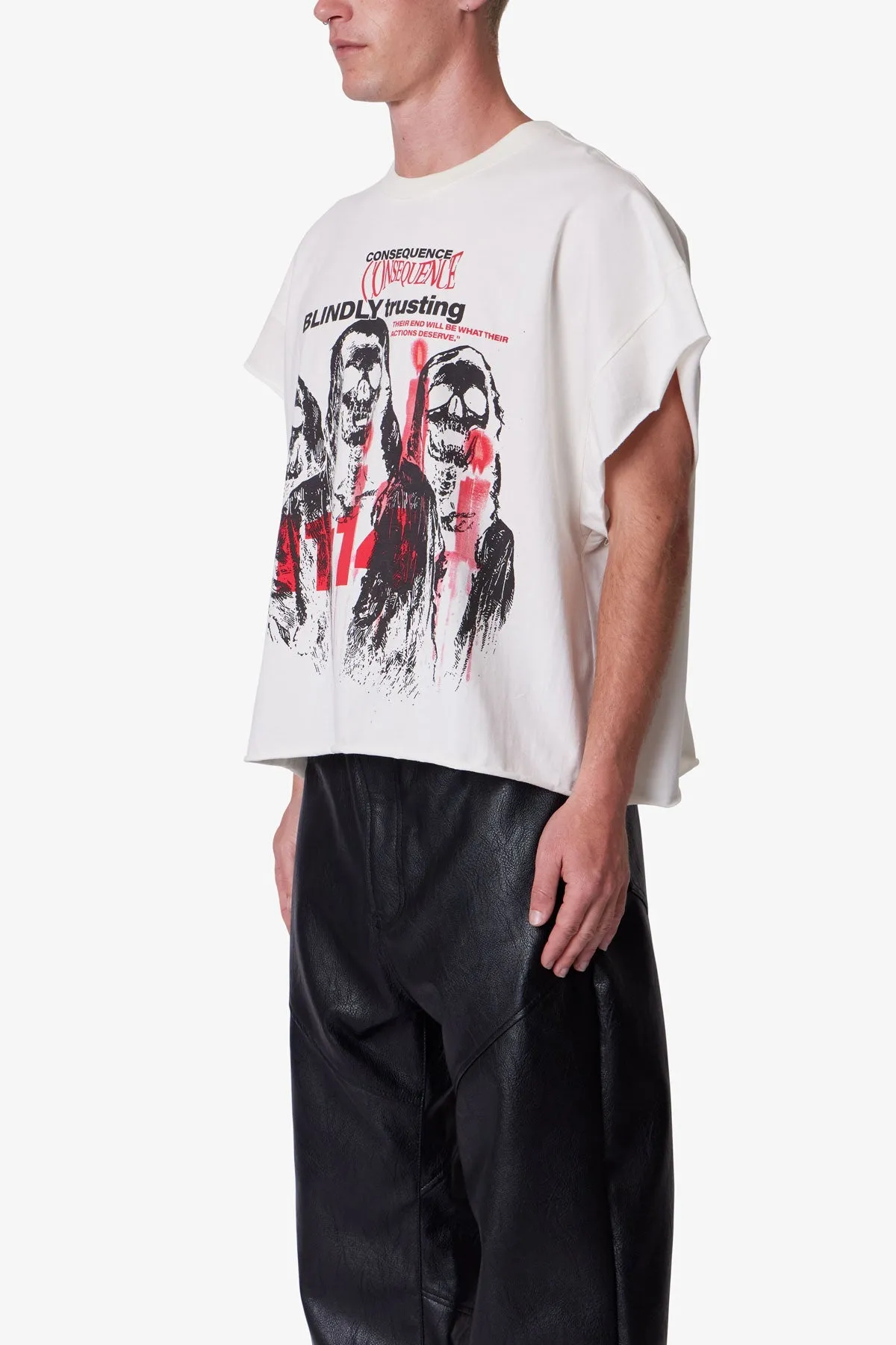 Grim Cutoff Tee - Off White sold by MNML product image thumbnail 3