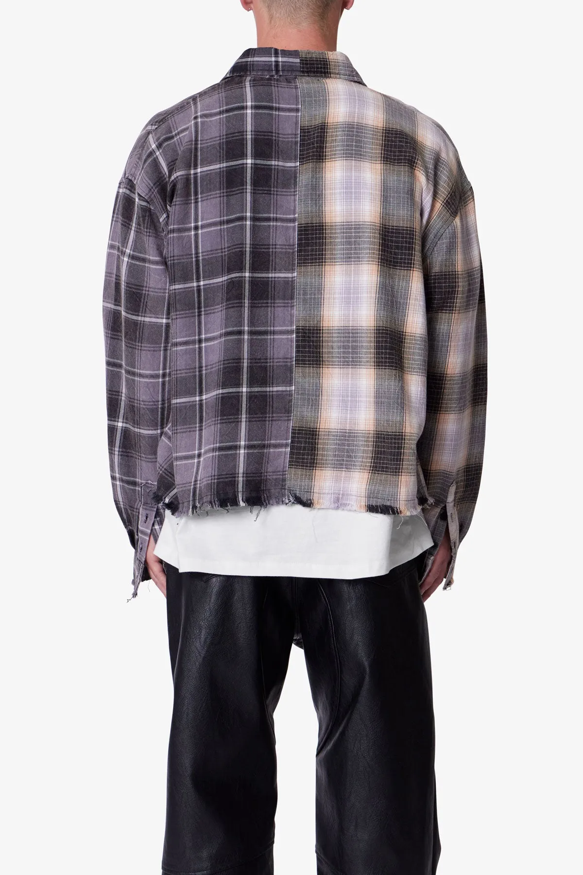 Mixed Flannel Shirt - Olive/Brown sold by MNML product image thumbnail 5