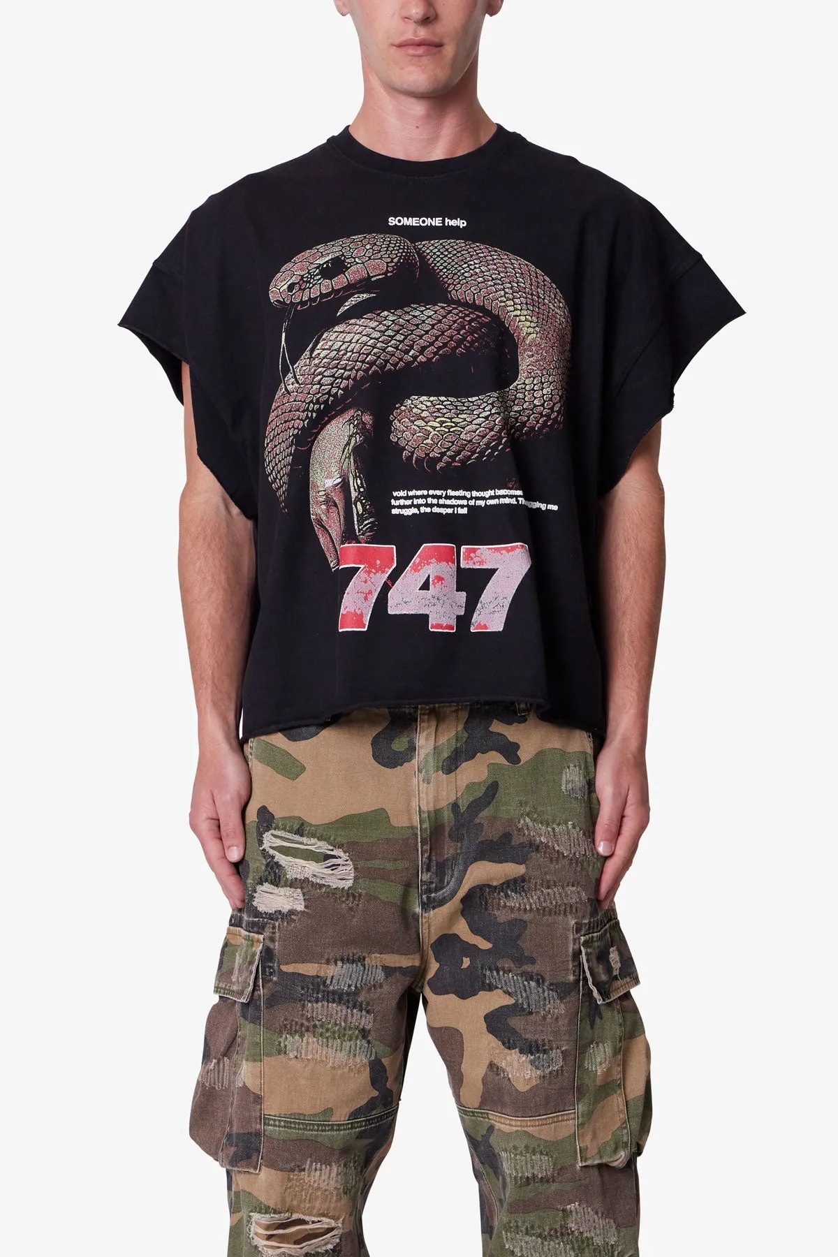Snake Cutoff Tee - Vintage Black sold by MNML