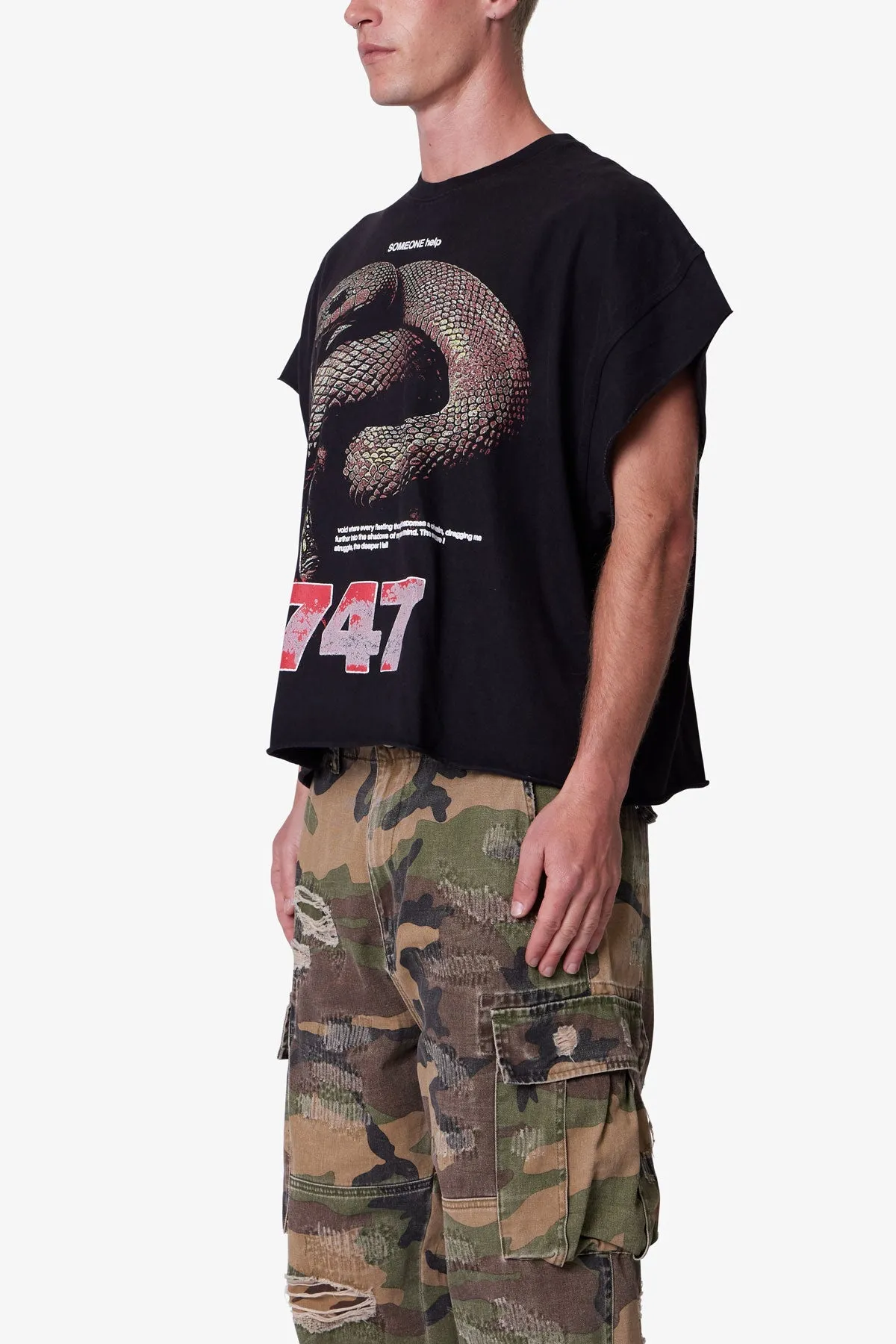 Snake Cutoff Tee - Vintage Black sold by MNML product image thumbnail 3