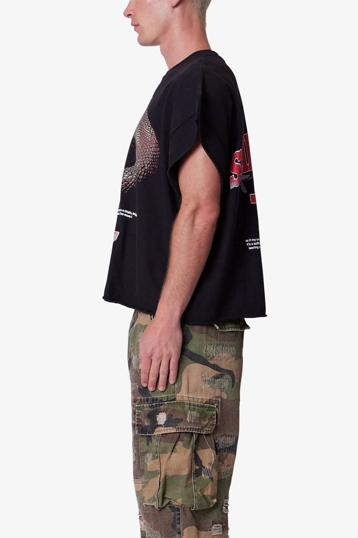 Snake Cutoff Tee - Vintage Black sold by MNML product image thumbnail 4