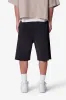 Baggy Cut Off Denim Shorts - Washed Black sold by MNML