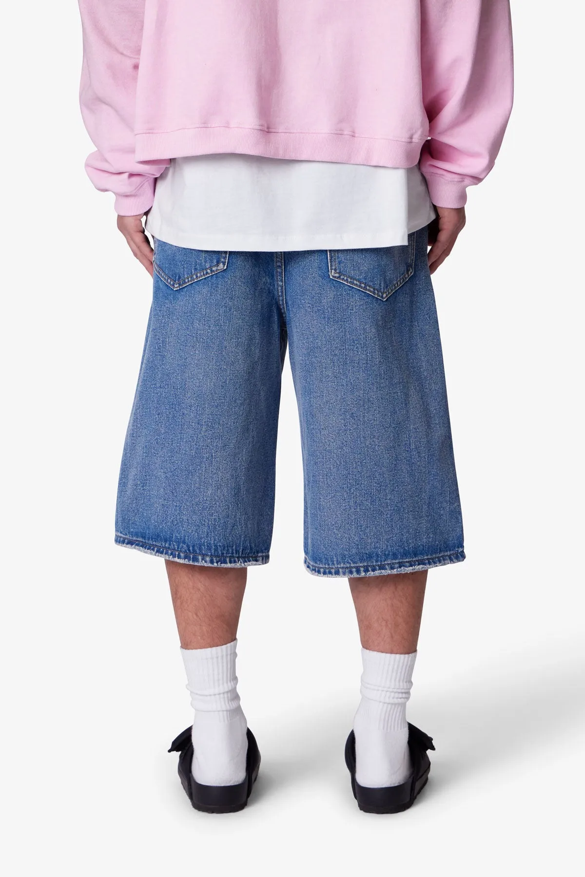 Ultra Baggy Denim Shorts - Medium Blue sold by MNML product image thumbnail 5