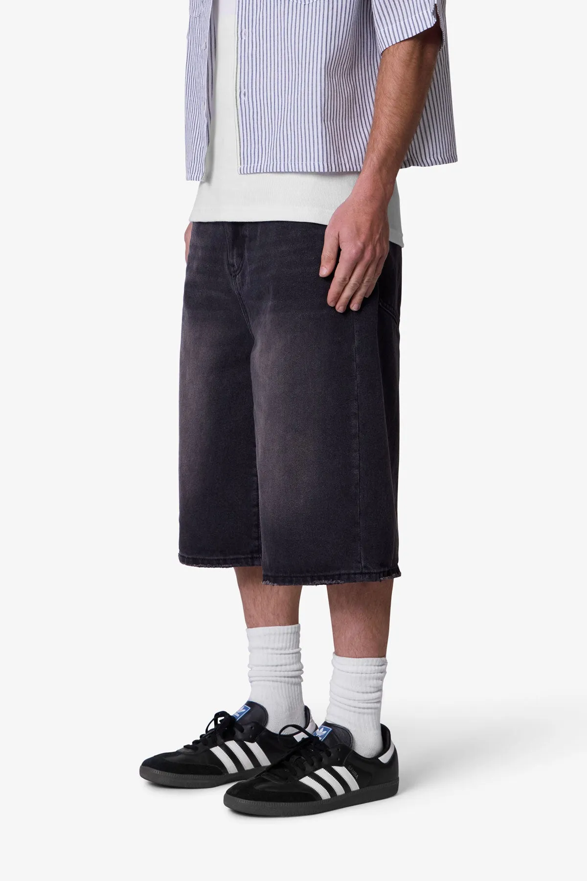 Ultra Baggy Denim Shorts - Black sold by MNML product image thumbnail 3