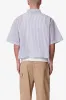 Cropped Boxy Striped S/S Shirt - Blue sold by MNML