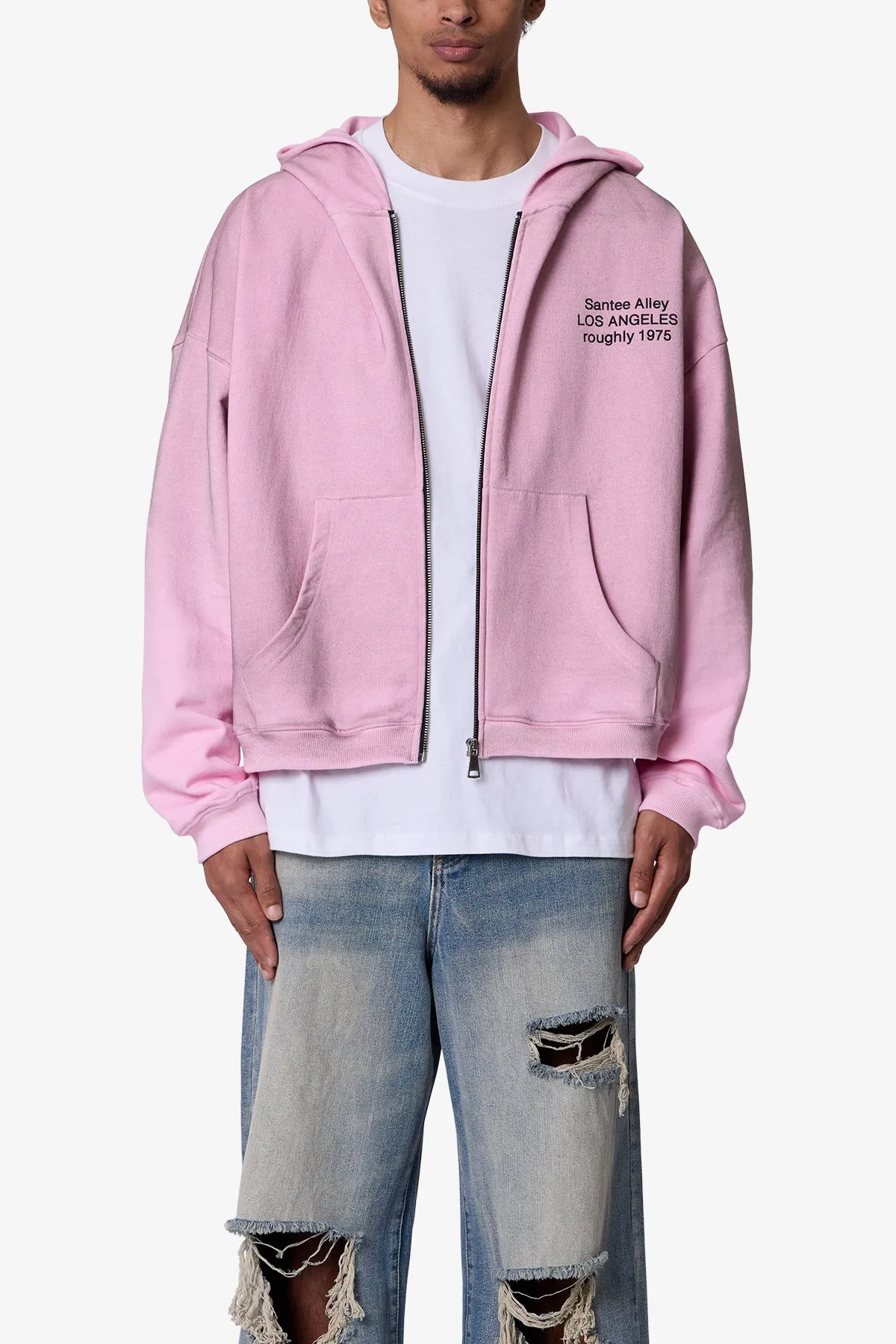 Santee Alley Zip Up Hoodie - Pink sold by MNML