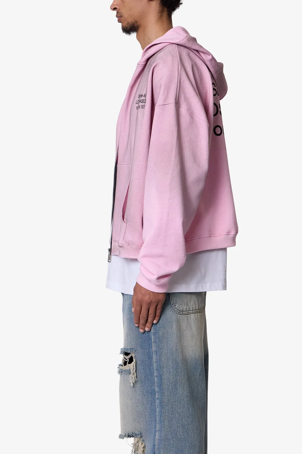 Santee Alley Zip Up Hoodie - Pink sold by MNML product image thumbnail 4
