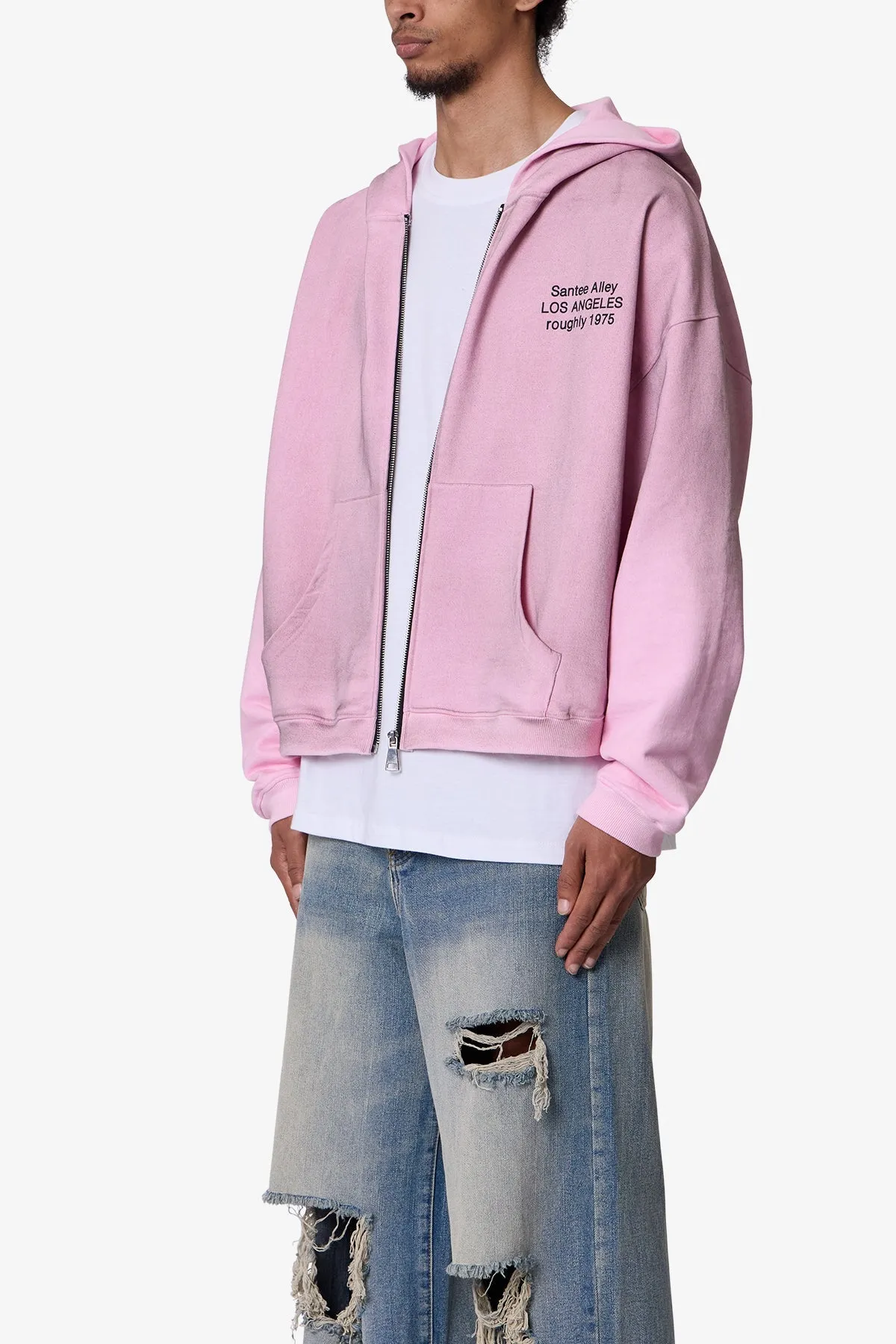 Santee Alley Zip Up Hoodie - Pink sold by MNML product image thumbnail 3