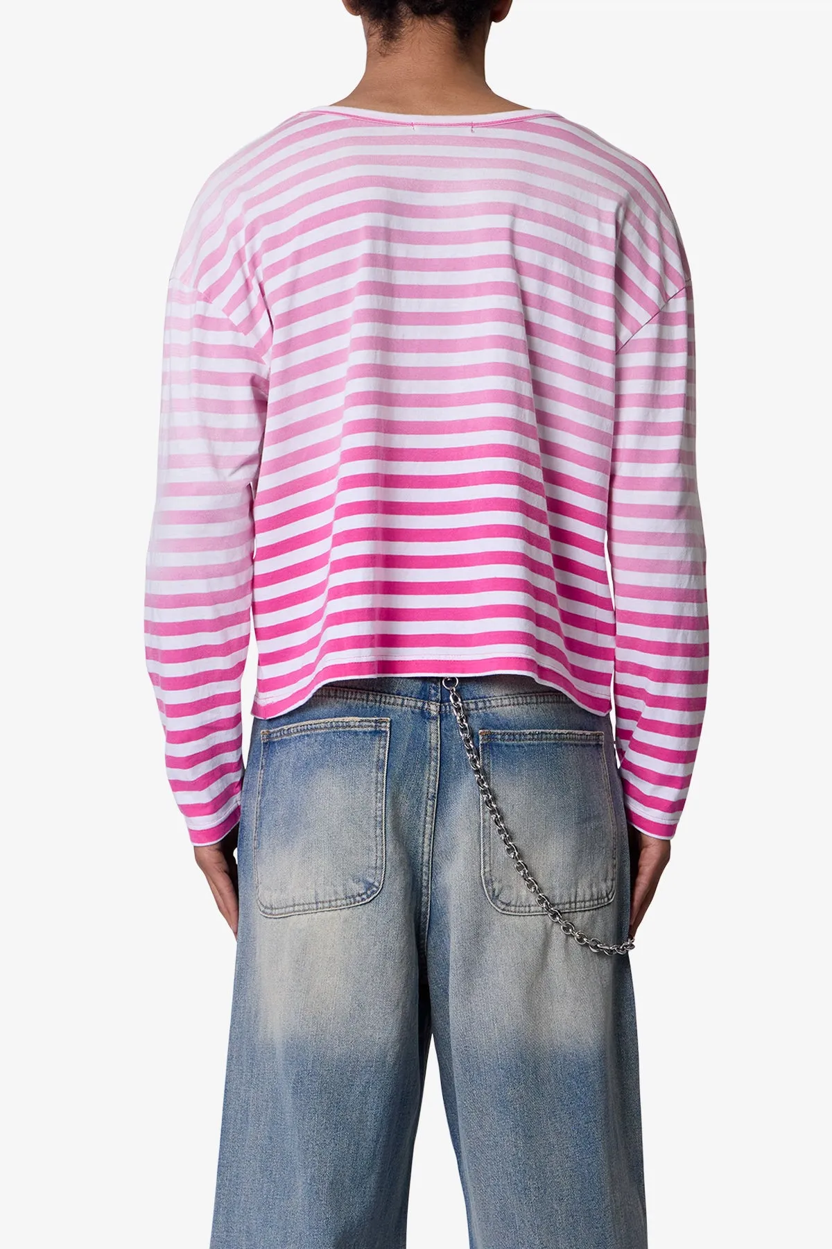 Faded Stripe L/S Tee - Pink/White sold by MNML product image thumbnail 5