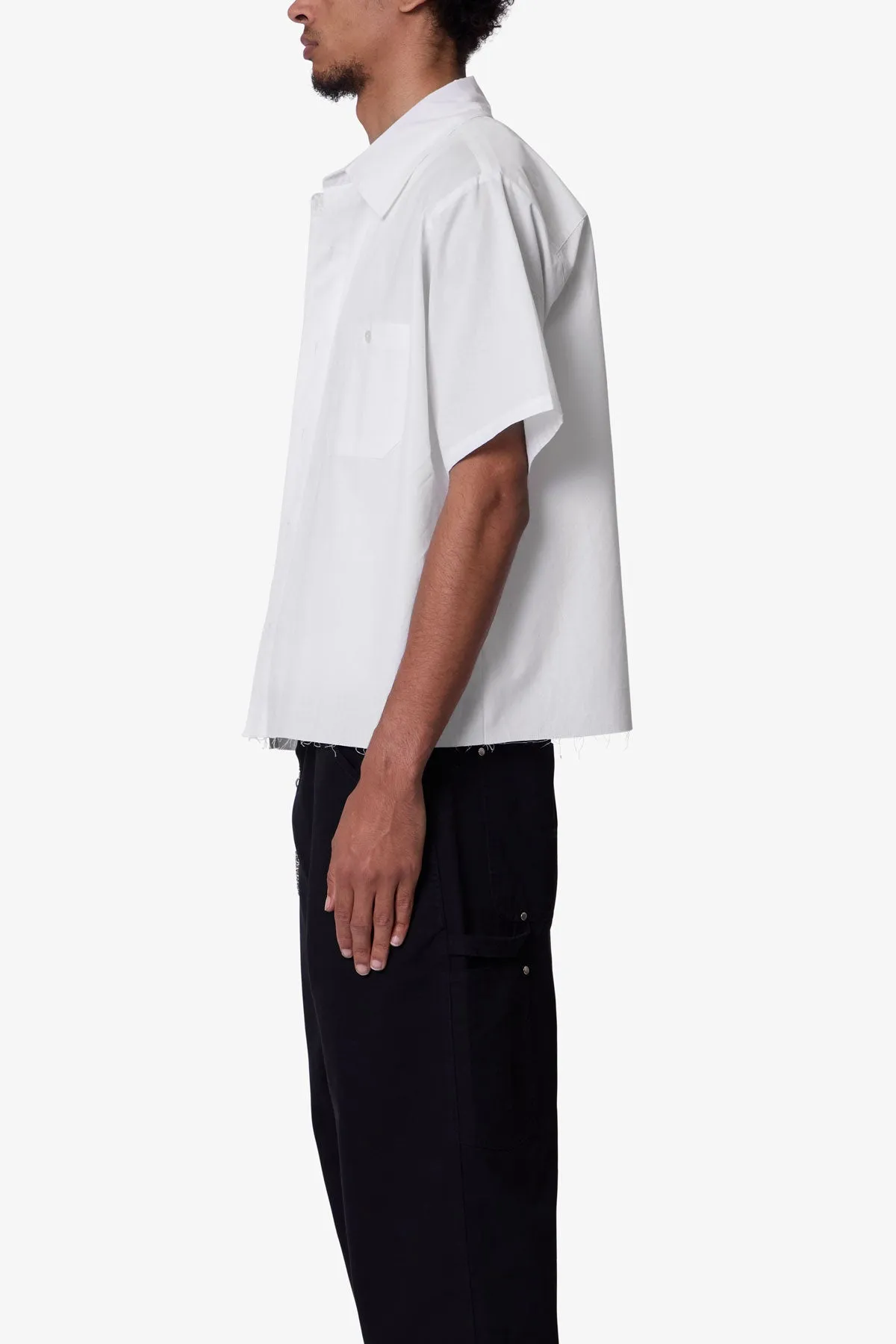 Poplin Cropped S/S Shirt - White sold by MNML product image thumbnail 4