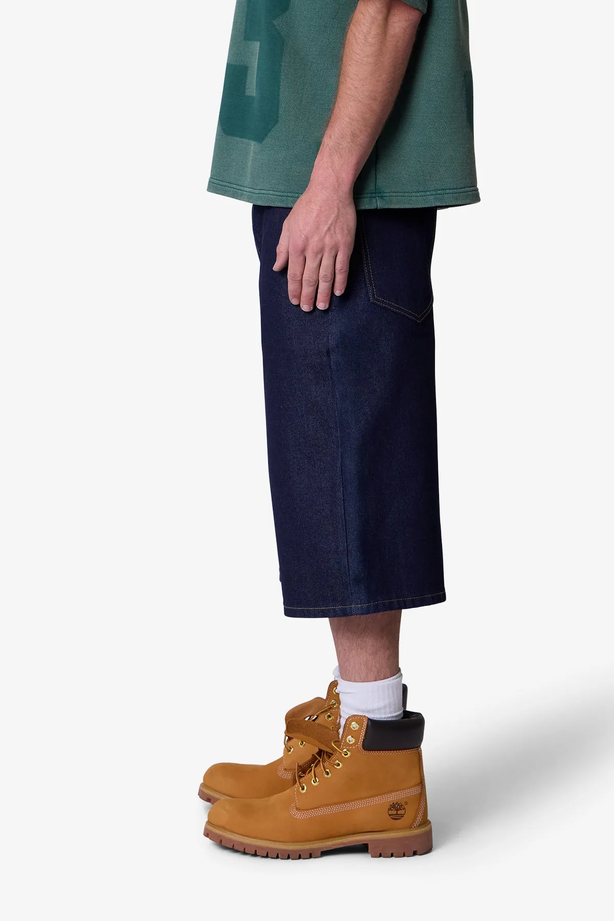 Raw Ultra Baggy Denim Shorts - Rinsed Indigo sold by MNML product image thumbnail 4