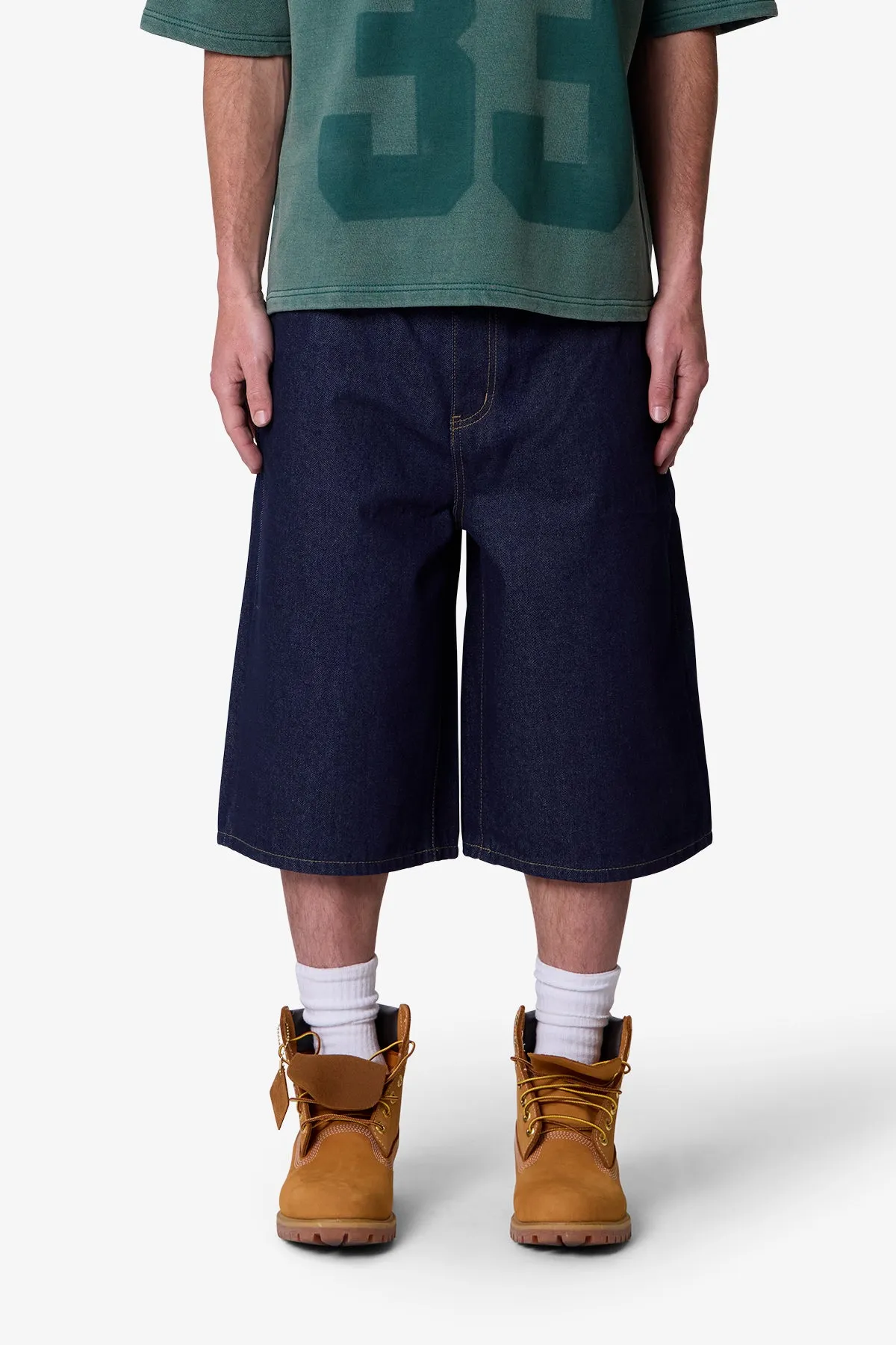 Raw Ultra Baggy Denim Shorts - Rinsed Indigo sold by MNML
