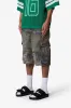 Baggy Distressed Cargo Shorts - Washed Camo sold by MNML