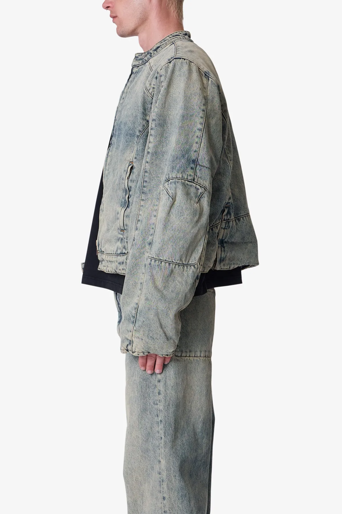 Moto Denim Jacket - Vintage Blue sold by MNML product image thumbnail 4