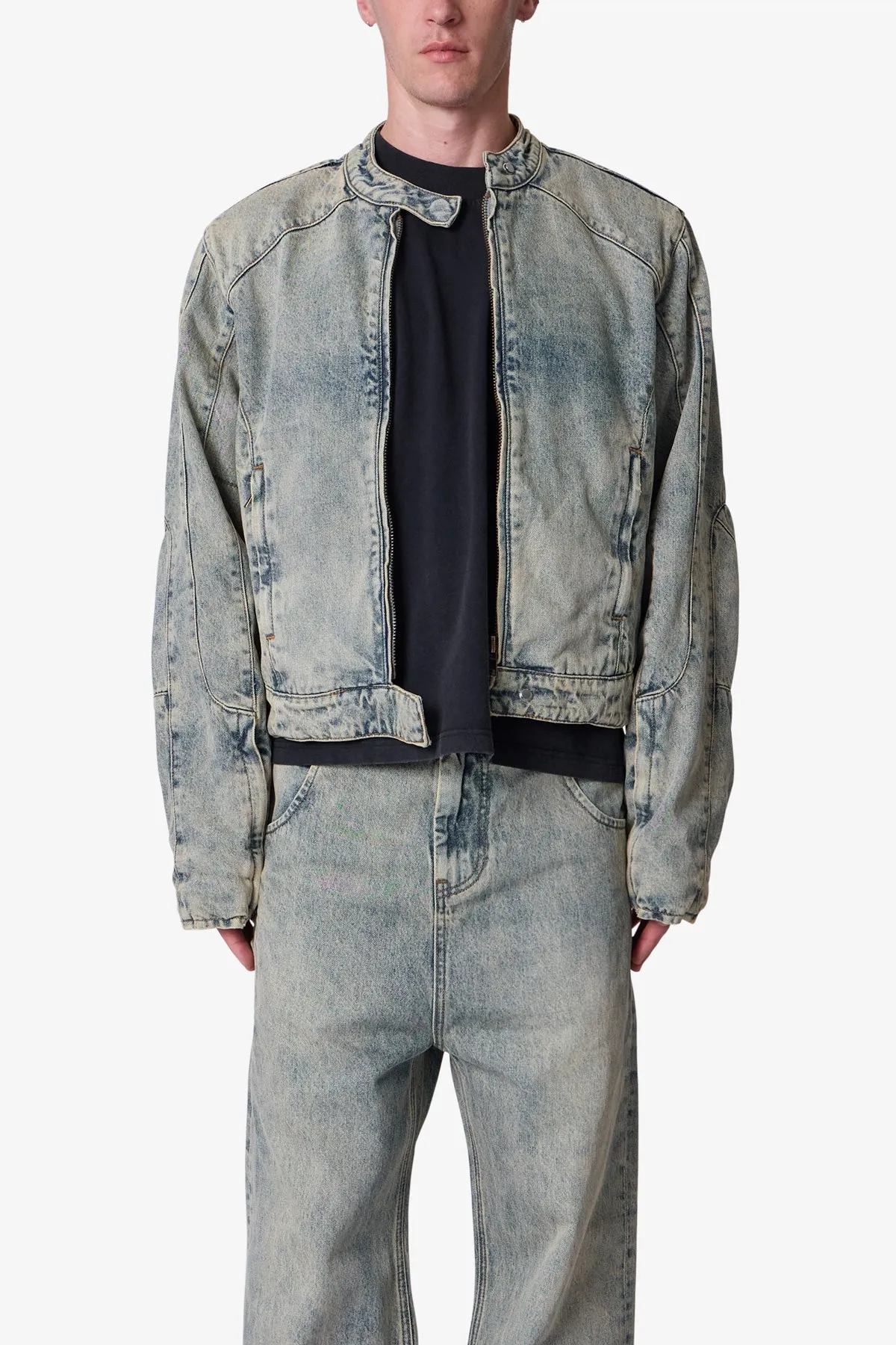 Moto Denim Jacket - Vintage Blue sold by MNML product image thumbnail 2