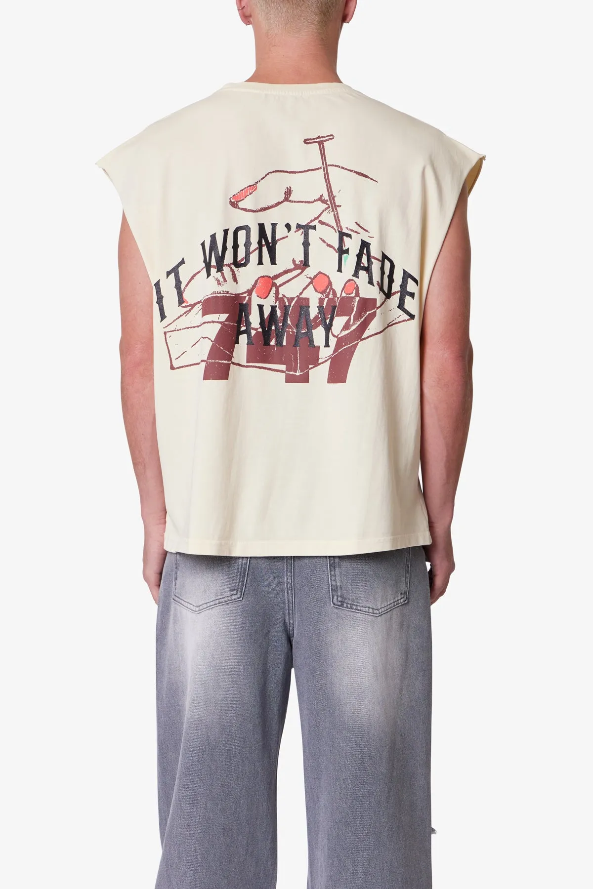 Nail Printed Cut Off Tee - Antique White sold by MNML product image thumbnail 5
