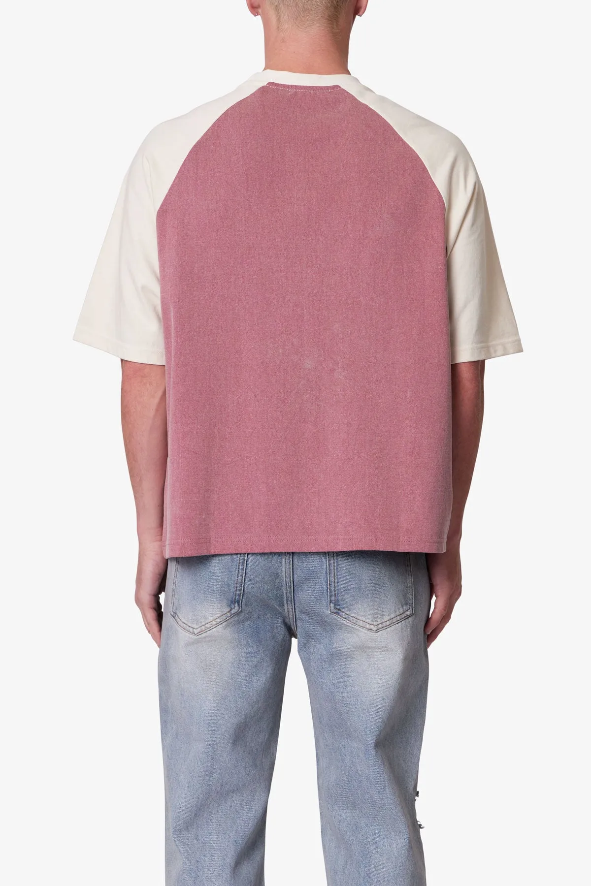 Contrast Raglan Tee - Burgundy/Off White sold by MNML product image thumbnail 5