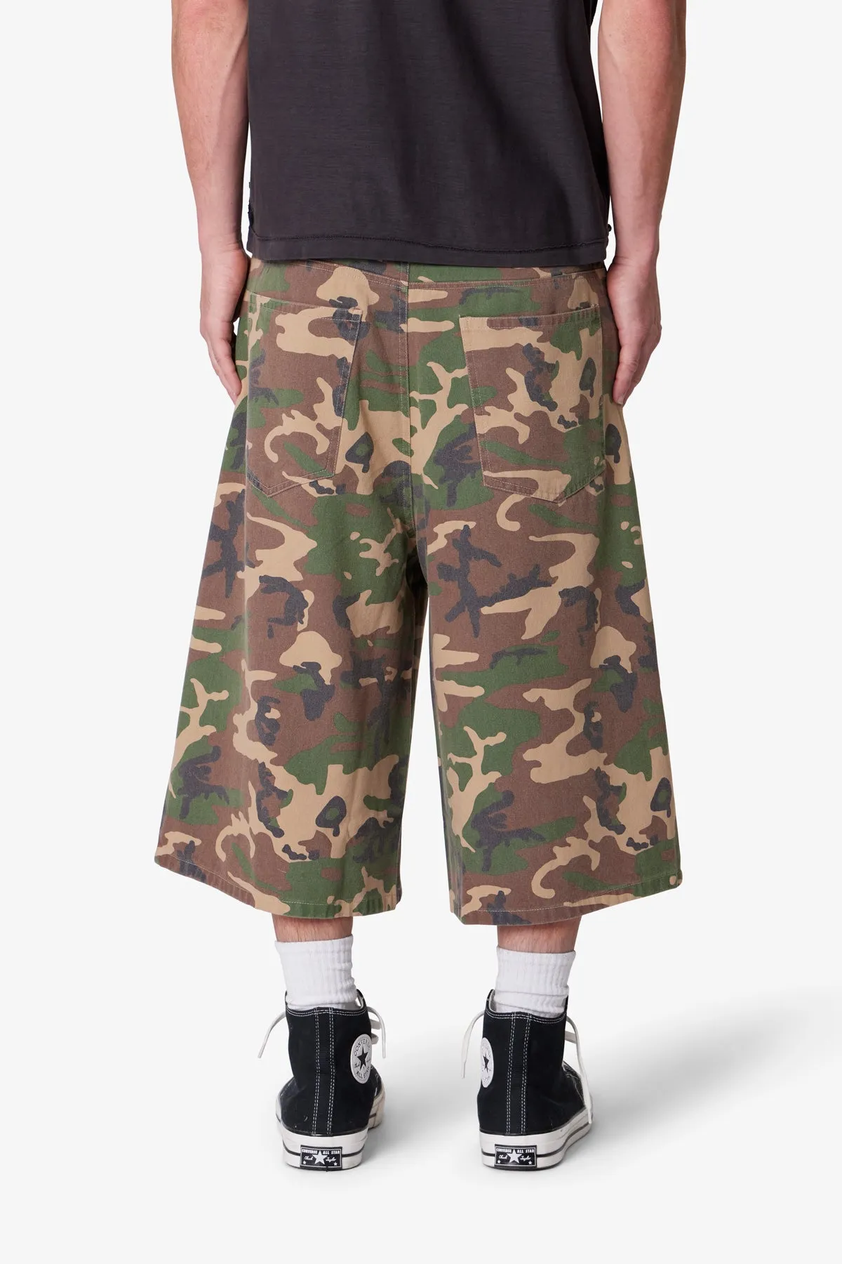 Ultra Baggy Camo Twill Shorts - Woodland Camo sold by MNML product image thumbnail 5