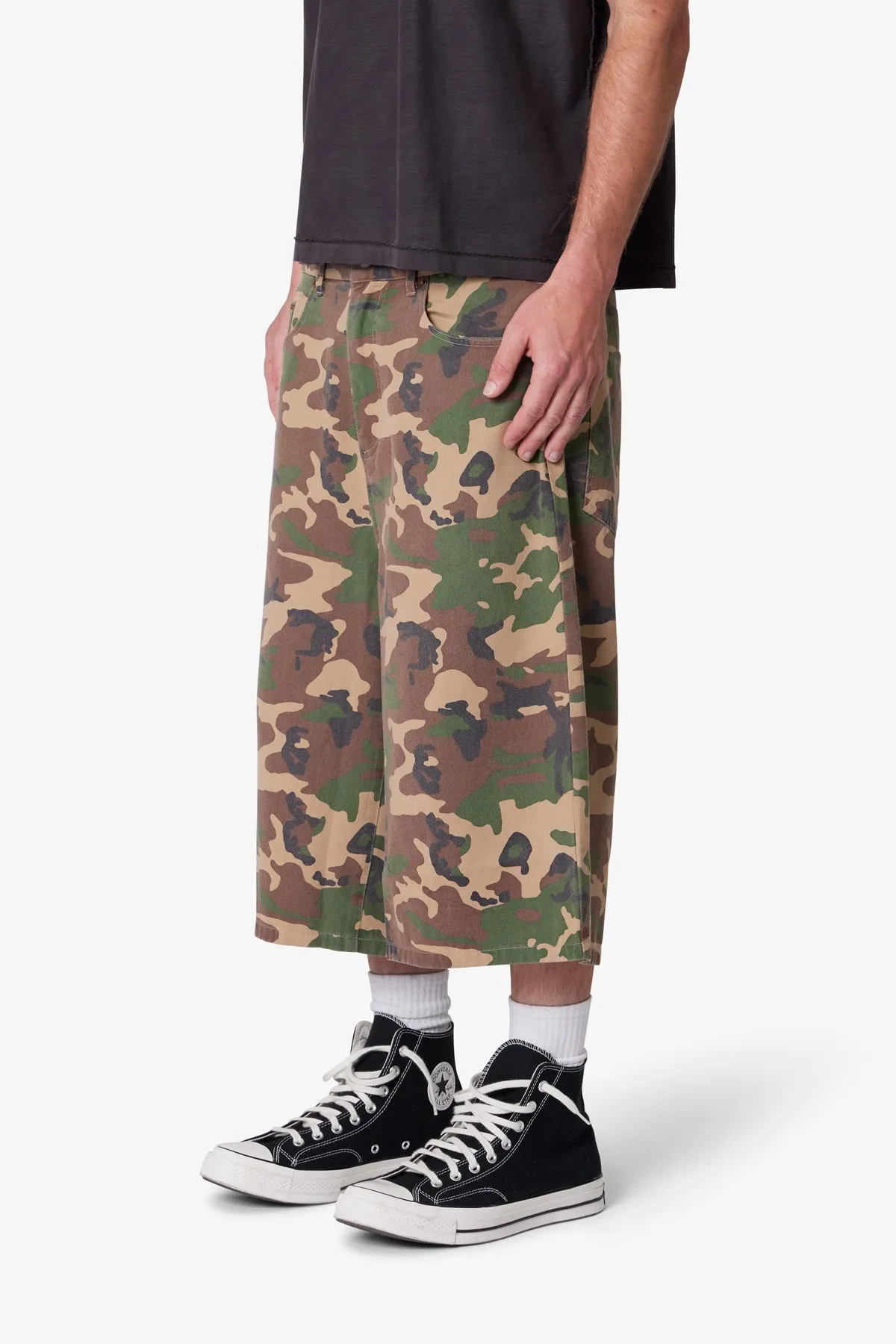 Ultra Baggy Camo Twill Shorts - Woodland Camo sold by MNML product image thumbnail 3
