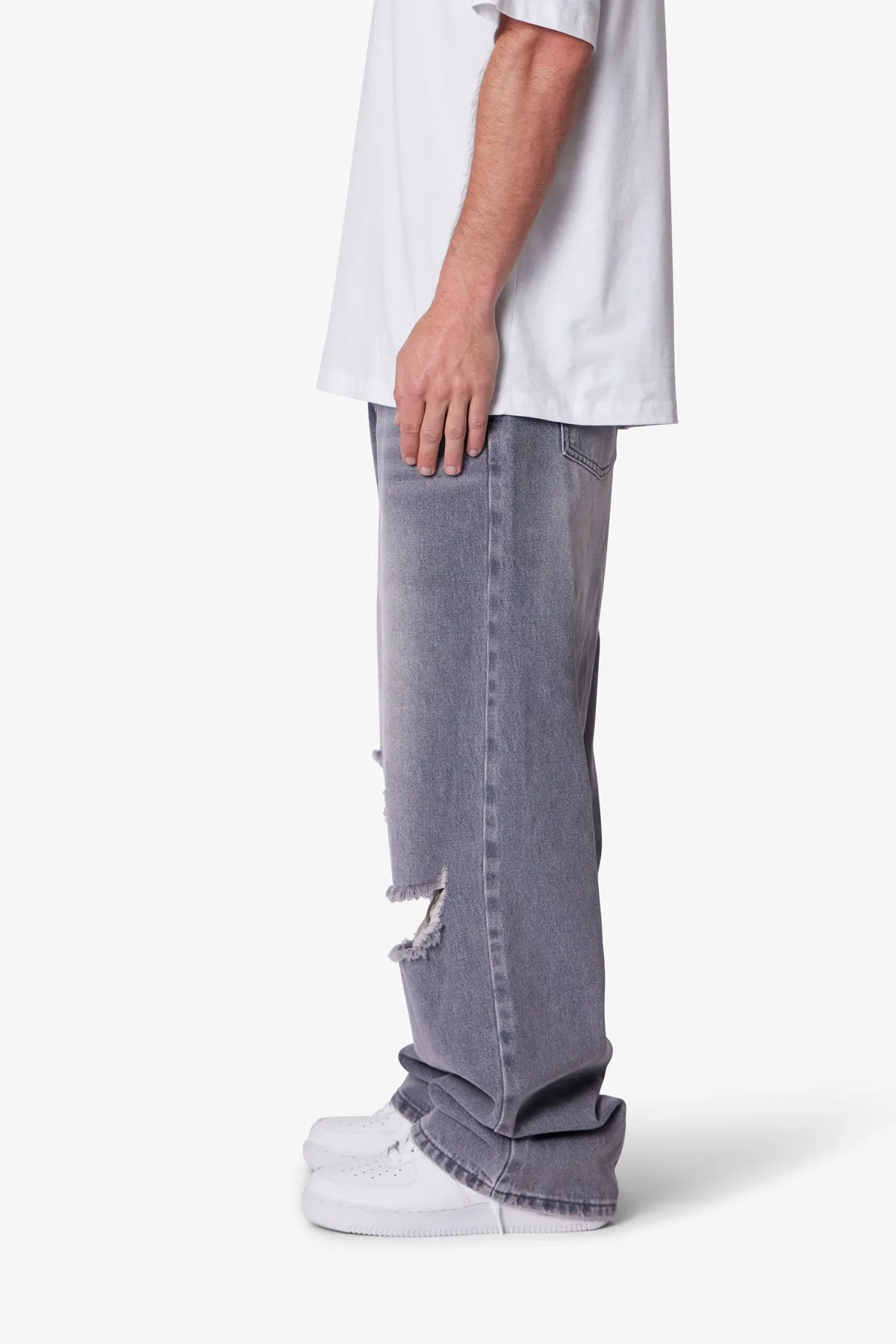 Ultra Baggy Blowout Denim - Washed Grey sold by MNML product image thumbnail 4
