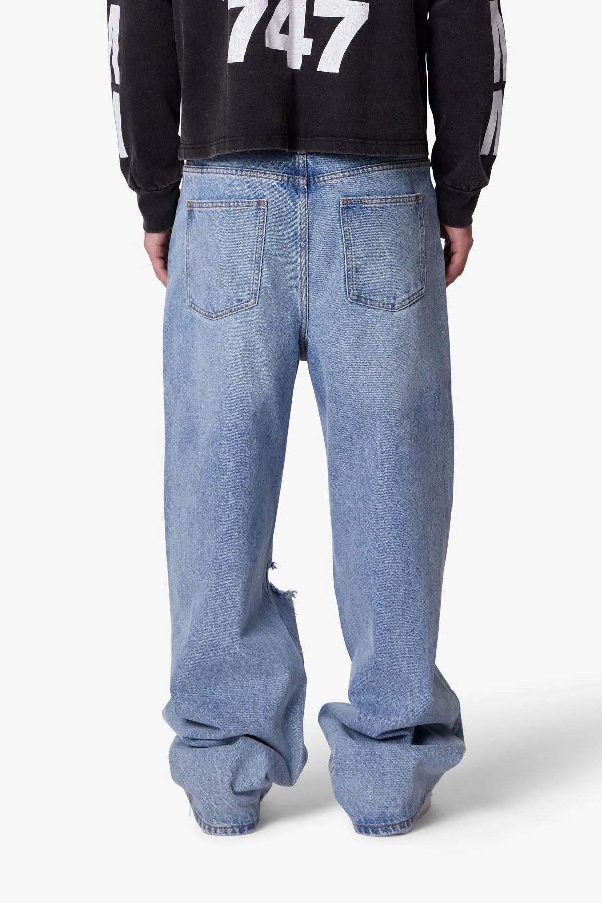 Ultra Baggy Blowout Denim - Washed Vintage Blue sold by MNML product image thumbnail 5