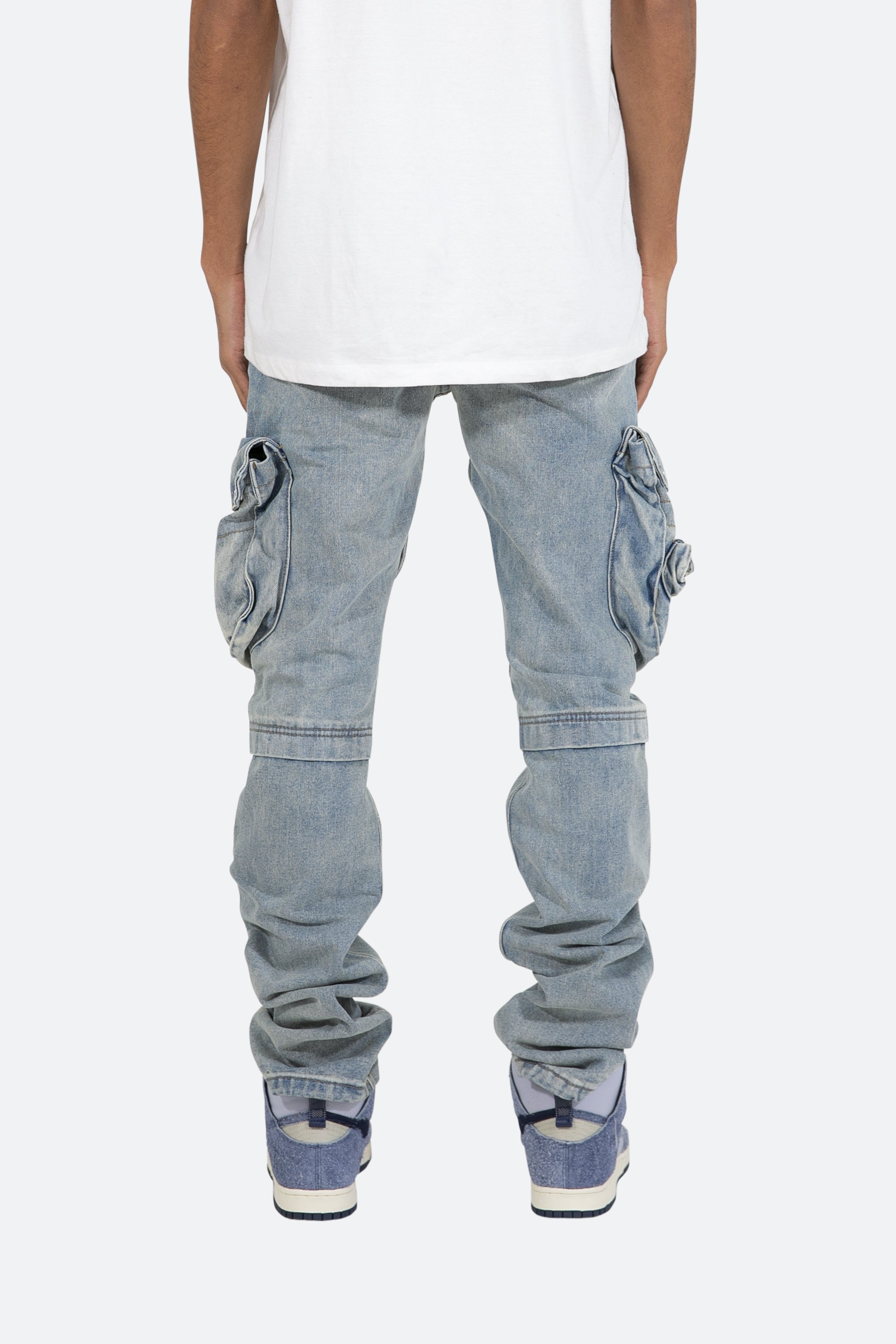 Snap Denim Cargo Pants - Vintage Blue sold by MNML product image thumbnail 5