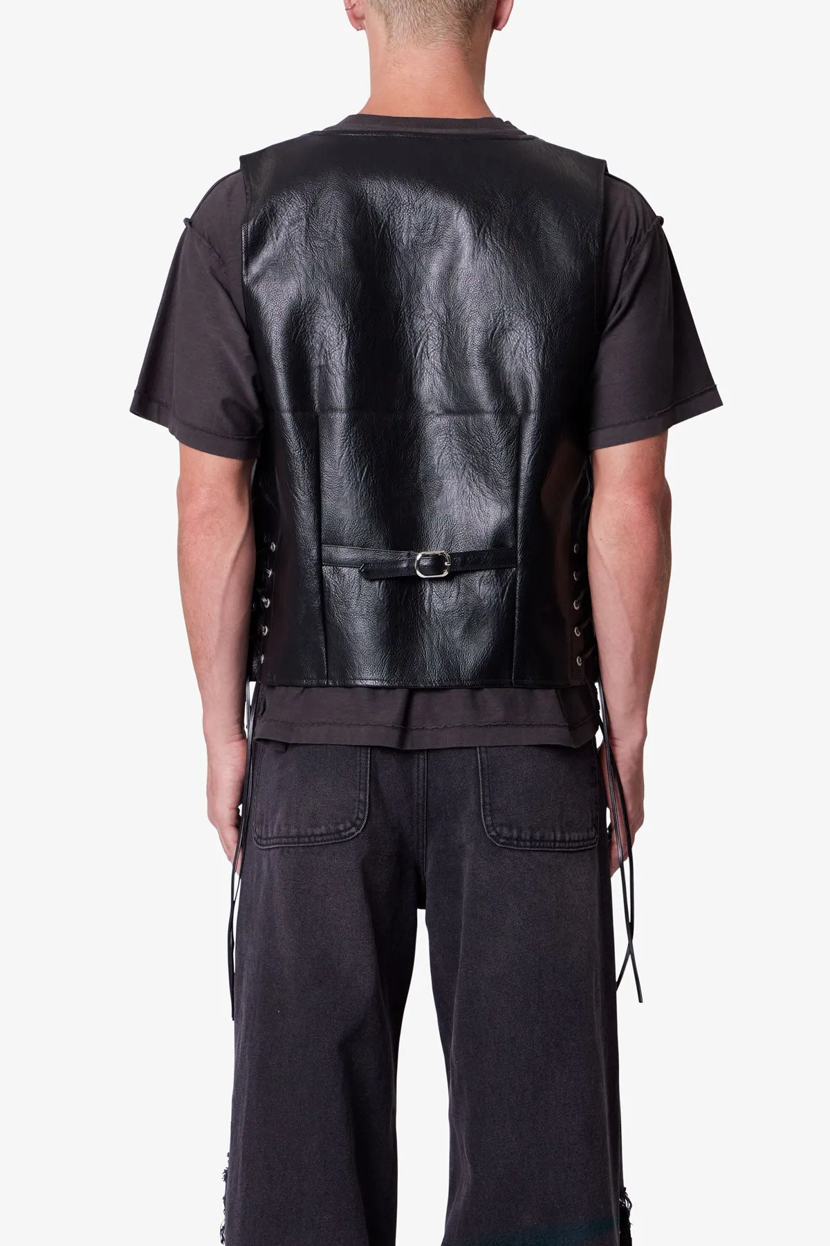 Vintage Biker Vest - Black sold by MNML product image thumbnail 5