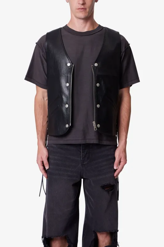 Vintage Biker Vest - Black sold by MNML