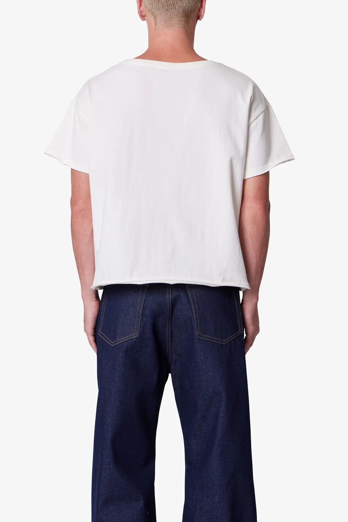 Distressed Wide Neck Tee - Antique White sold by MNML product image thumbnail 5