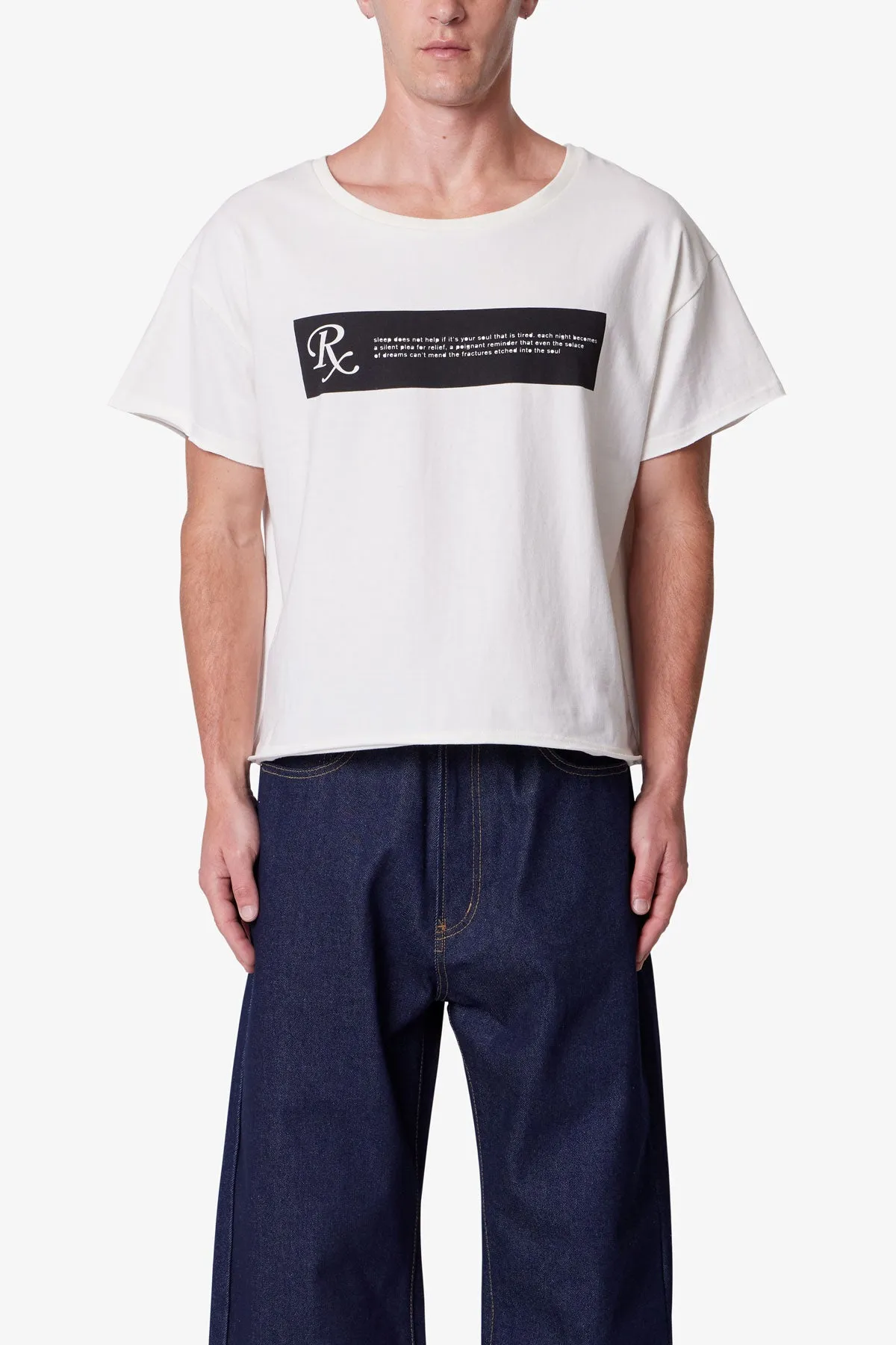 Distressed Wide Neck Tee - Antique White sold by MNML product image thumbnail 2