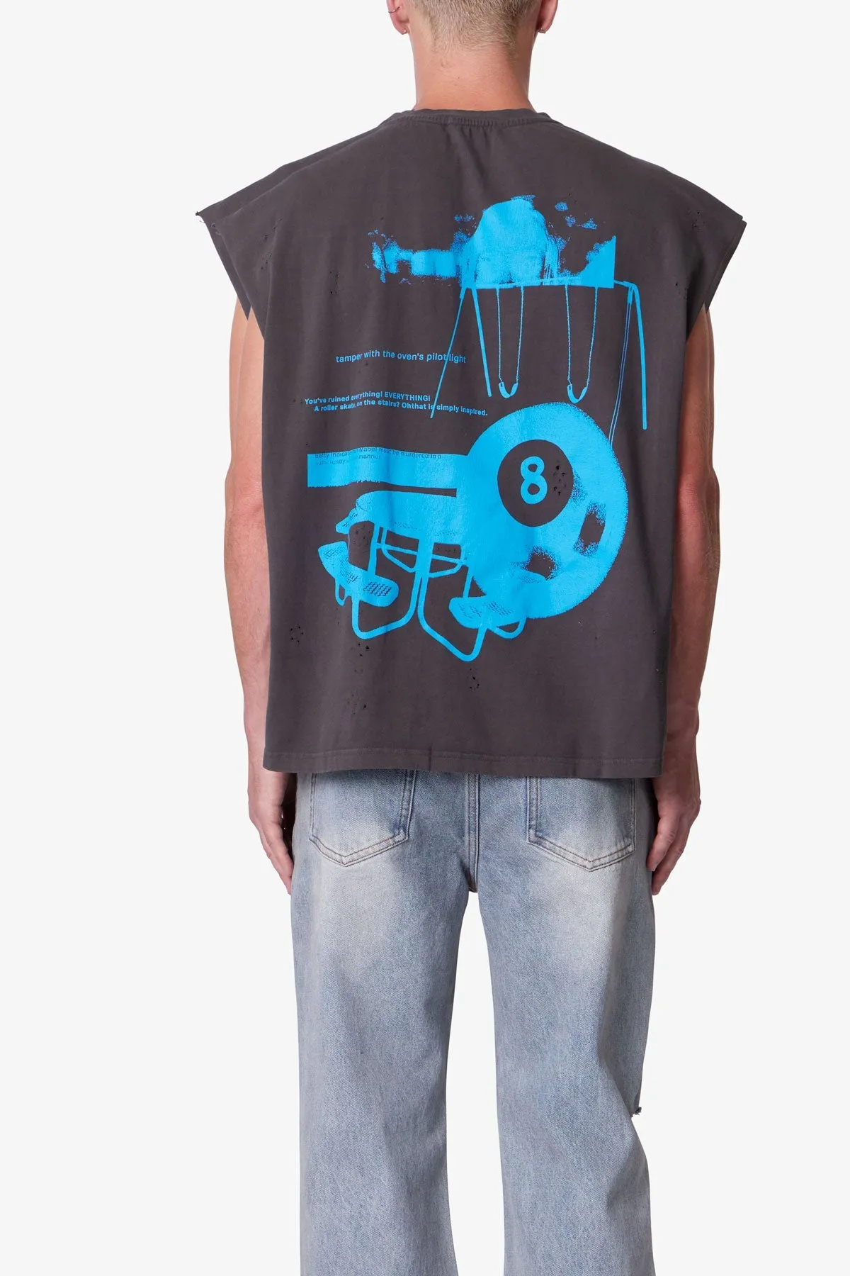 Distressed Sleeveless Tank - Washed Black sold by MNML product image thumbnail 5