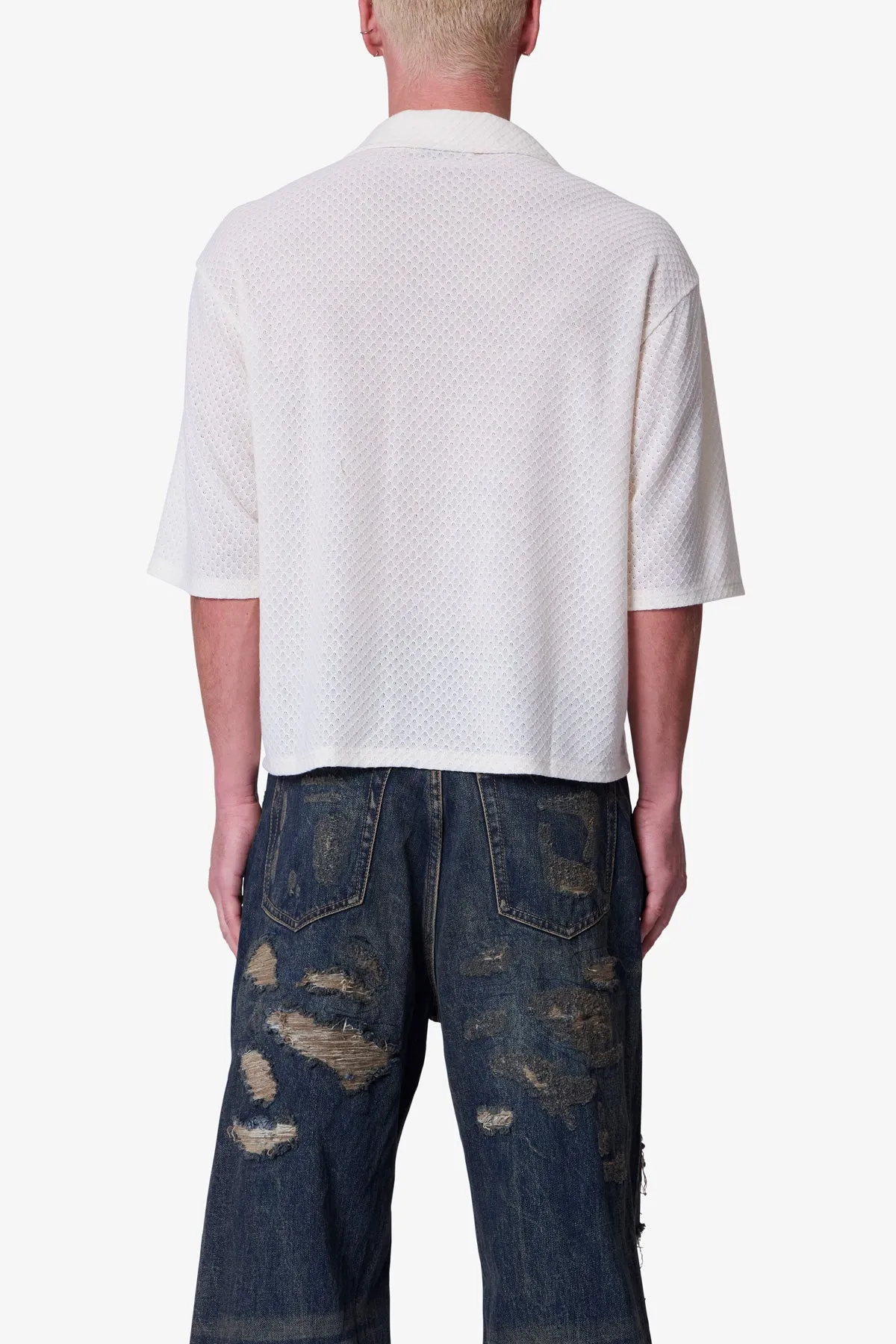 Diamond Knit Shirt - Off White sold by MNML product image thumbnail 5