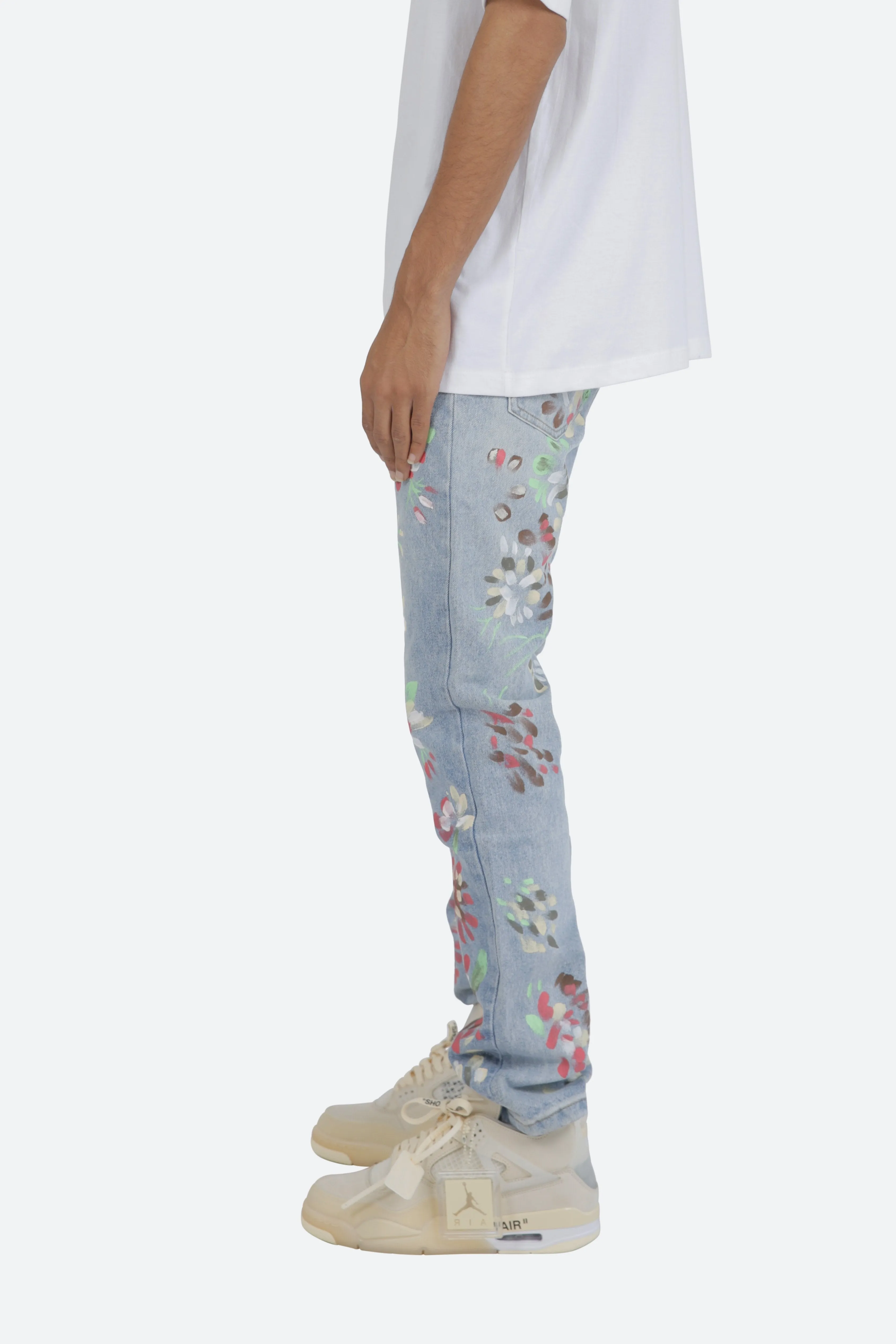 D27 Floral Straight Denim - Blue sold by MNML product image thumbnail 4
