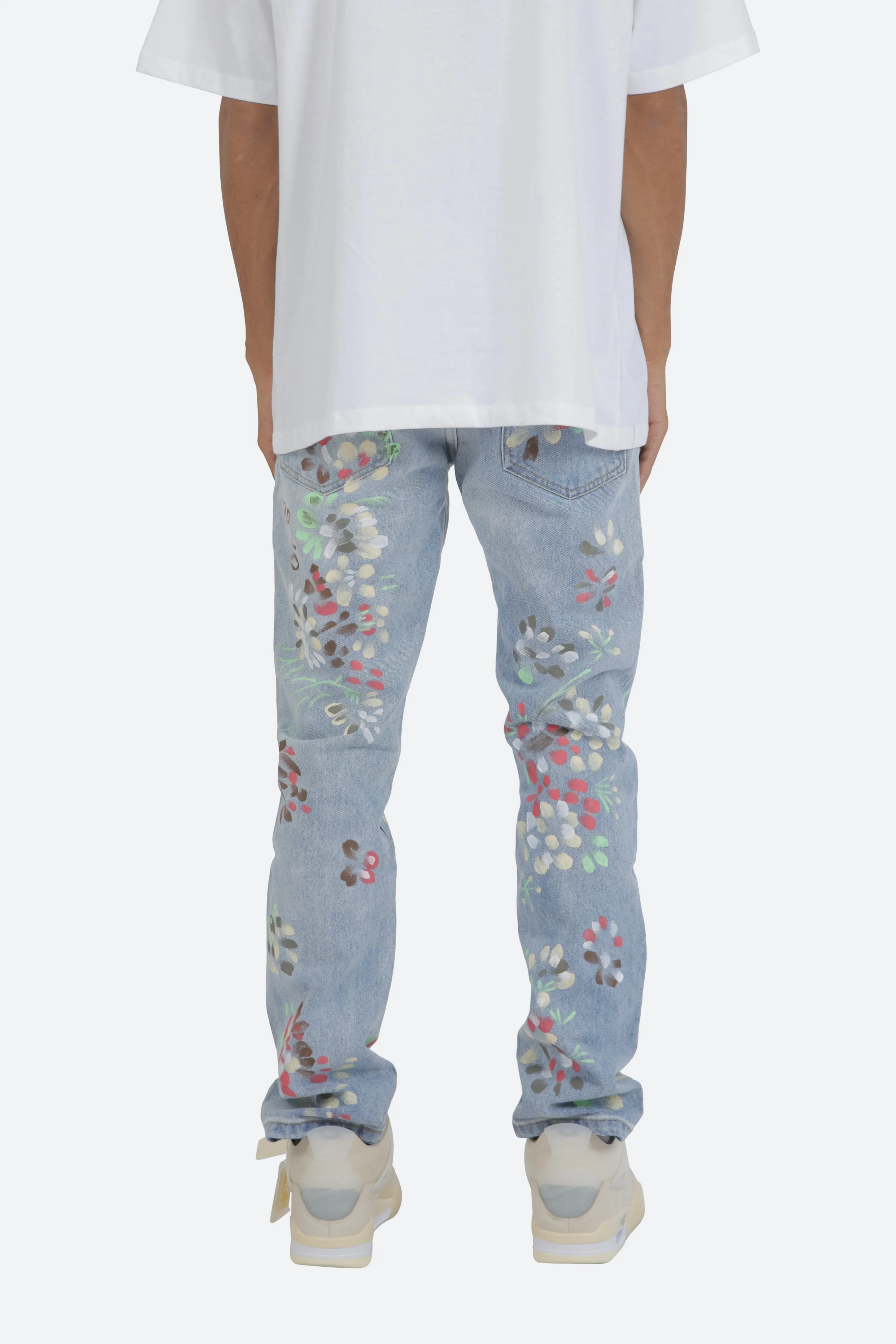D27 Floral Straight Denim - Blue sold by MNML product image thumbnail 5