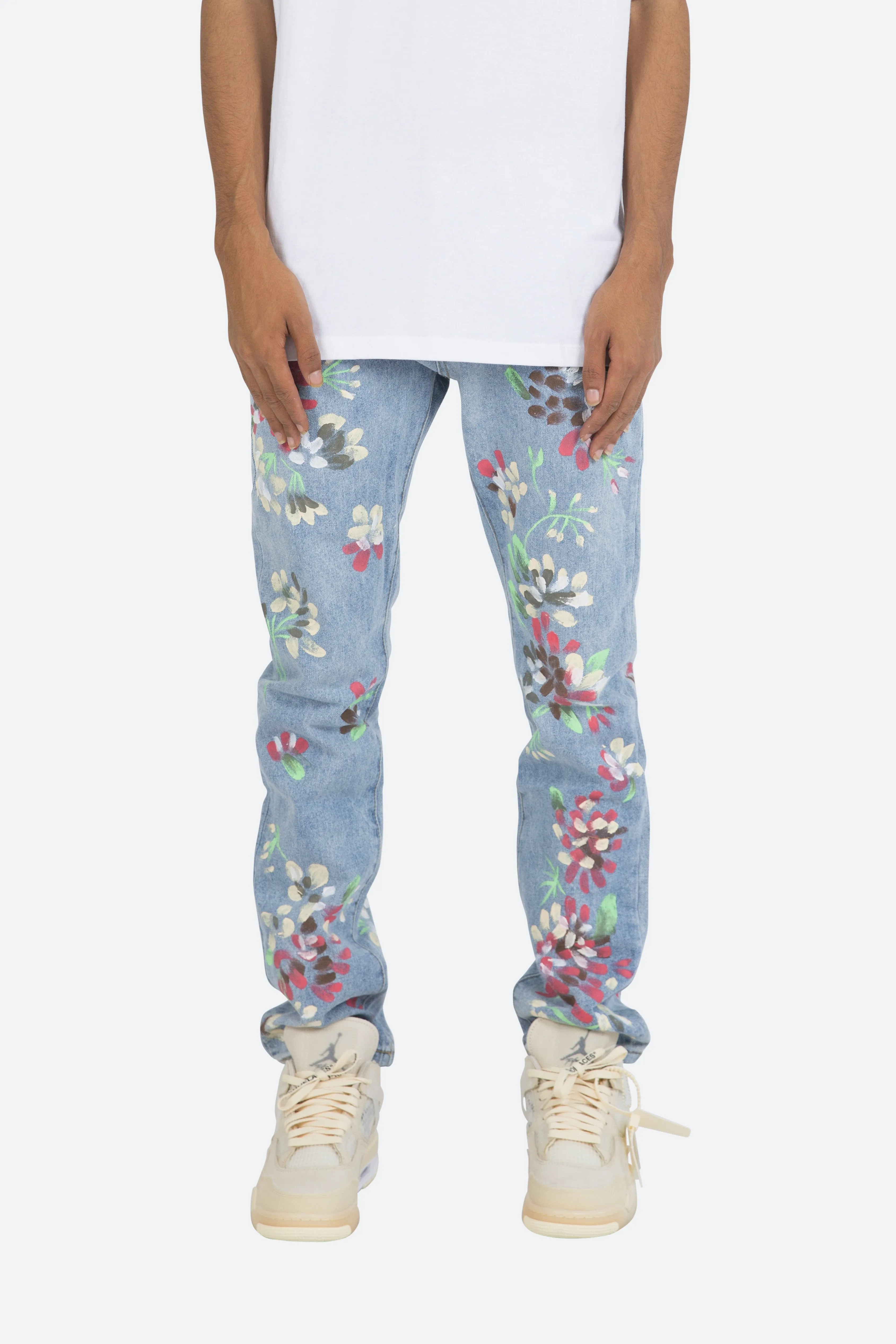 D27 Floral Straight Denim - Blue sold by MNML product image thumbnail 2