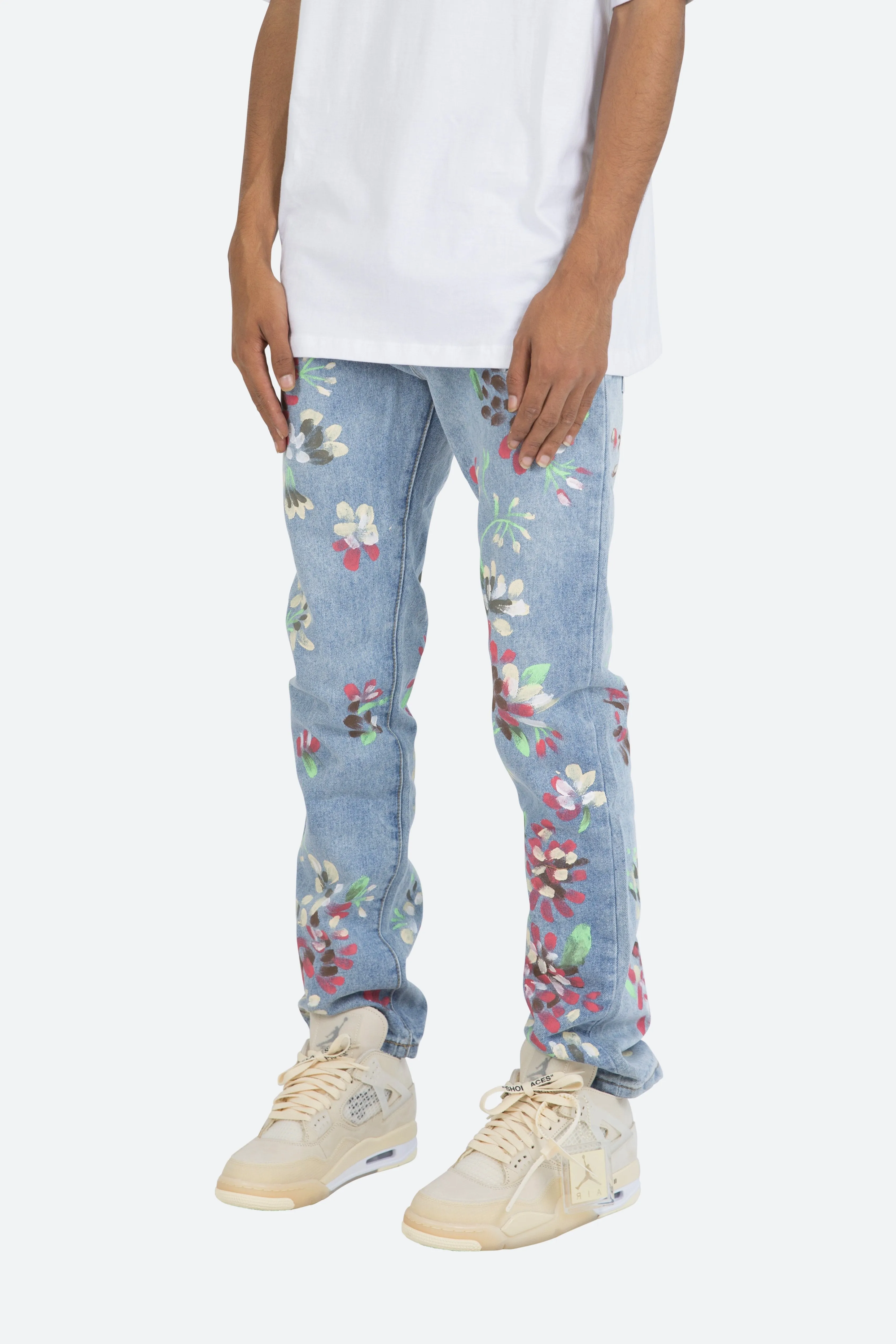 D27 Floral Straight Denim - Blue sold by MNML product image thumbnail 3