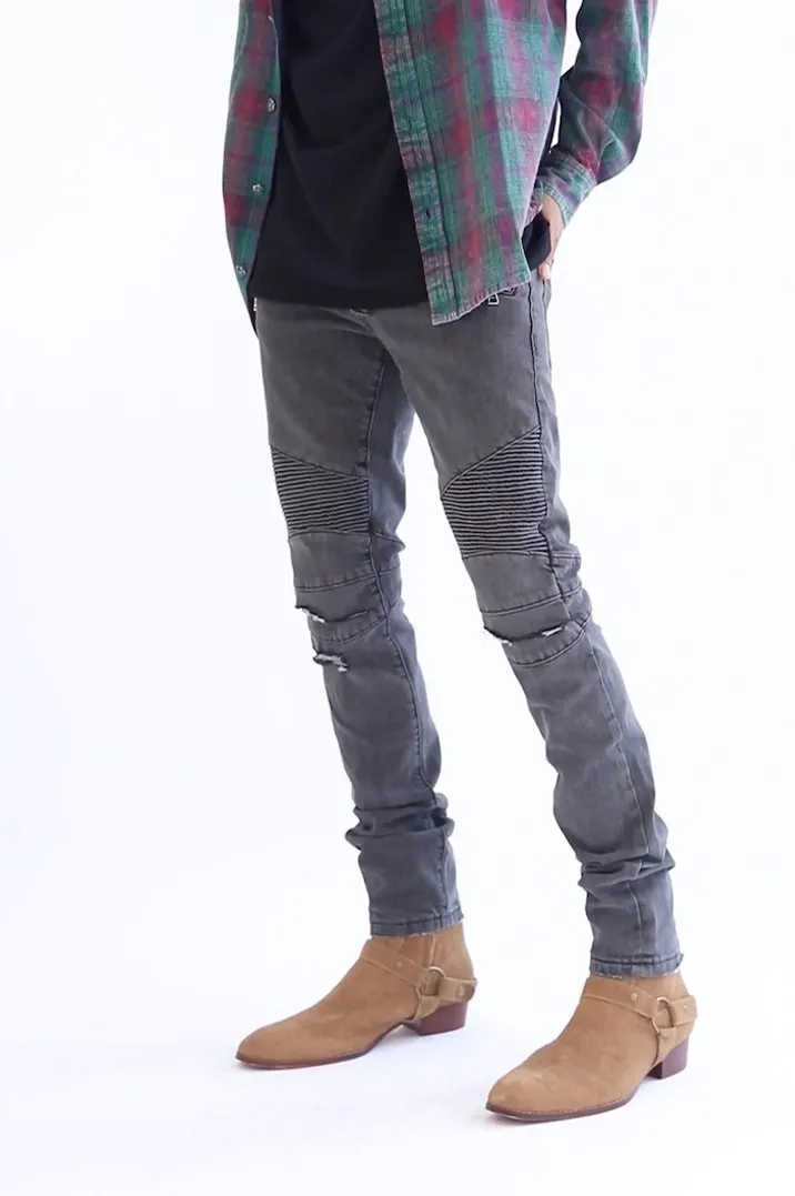 M342 Moto Slim Denim - Black sold by MNML product image thumbnail 3