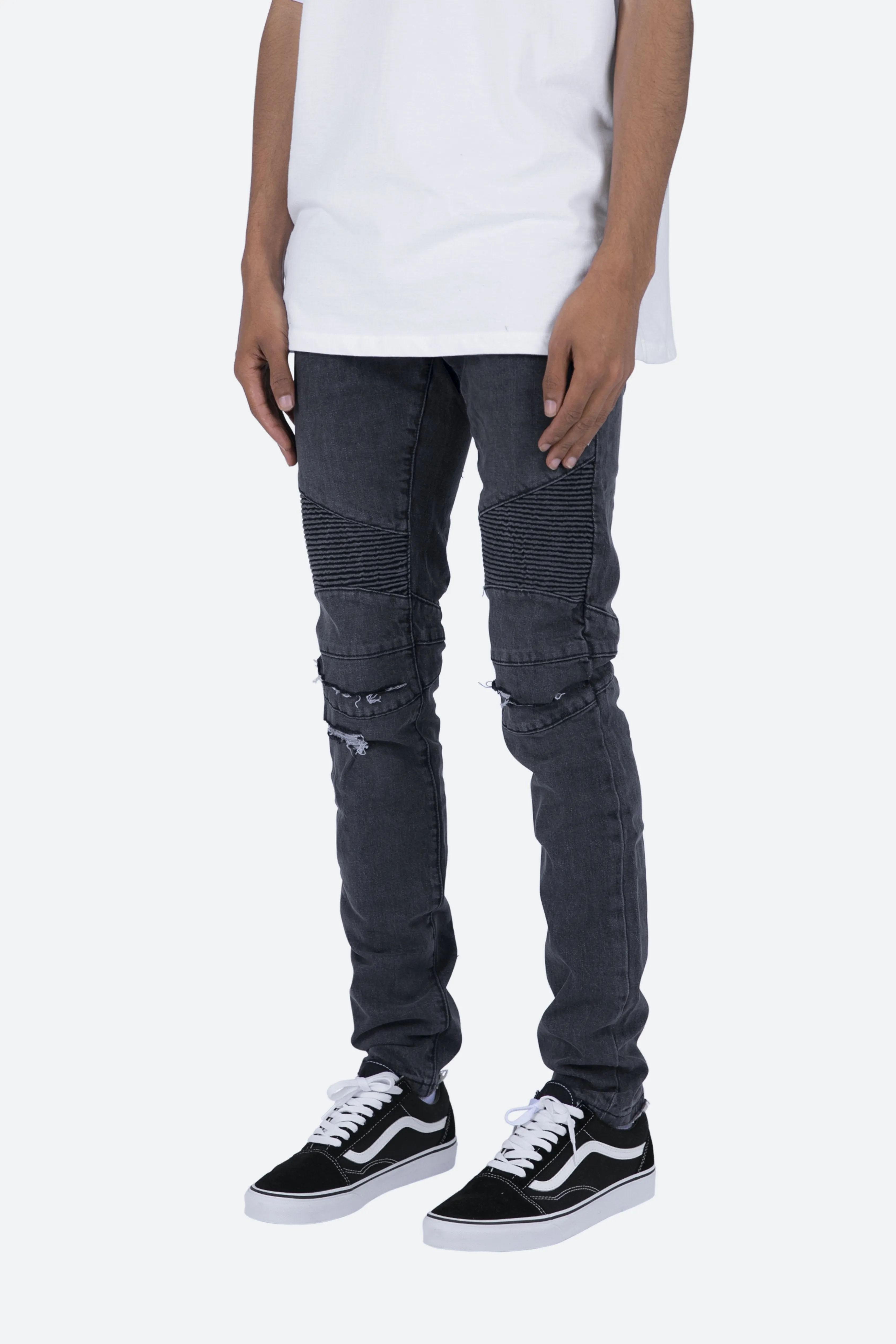 M342 Moto Slim Denim - Black sold by MNML product image thumbnail 5